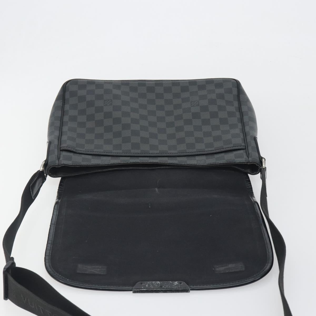 LOUIS VUITTON Damier Grafitte Daniel MM Shoulder Bag N58029 LV Auth BA14176A