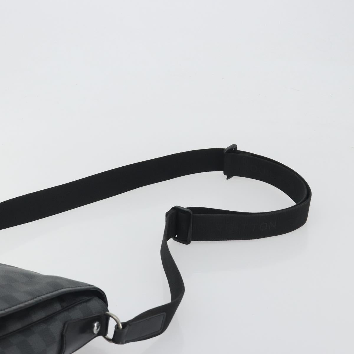 LOUIS VUITTON Damier Grafitte Daniel MM Shoulder Bag N58029 LV Auth BA14176A