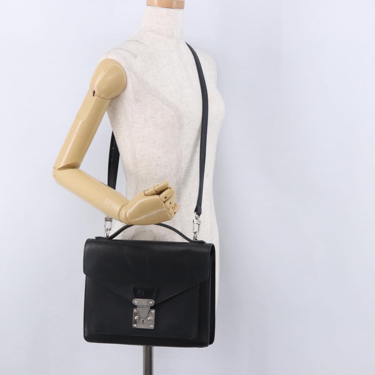 LOUIS VUITTON Epi Monceau 28 Hand Bag Black M52122 LV Auth BA14177