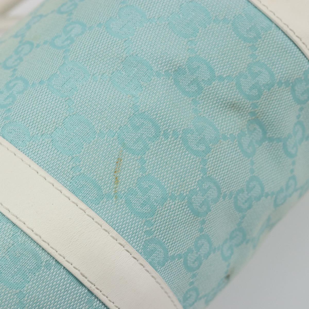 GUCCI GG Canvas Hand Bag Light Blue Gold 000 0851 Auth BA14180A