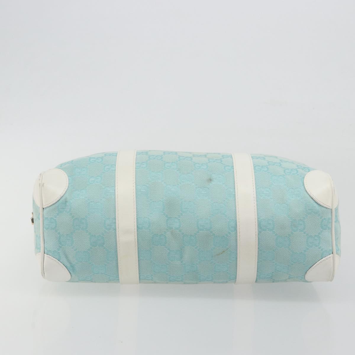 GUCCI GG Canvas Hand Bag Light Blue Gold 000 0851 Auth BA14180A