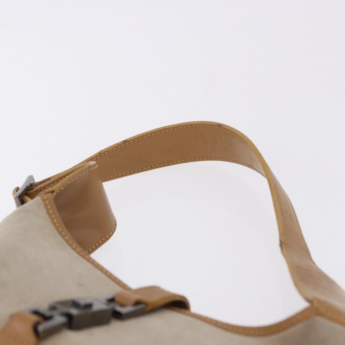 GUCCI Jackie Shoulder Bag Suede Beige Silver 001 3735 Auth BA14182