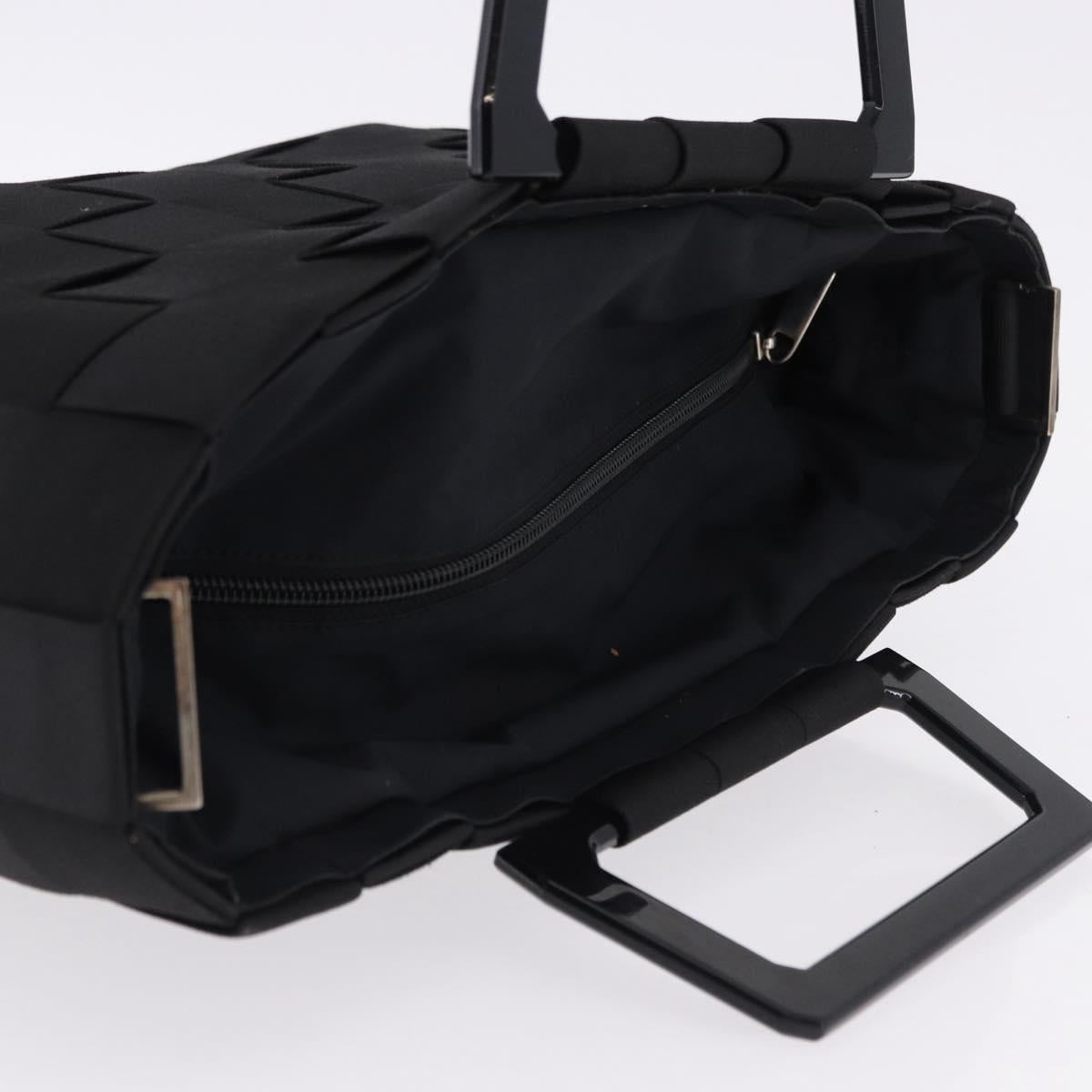 Salvatore Ferragamo Hand Bag Canvas Black Silver Auth BA14183