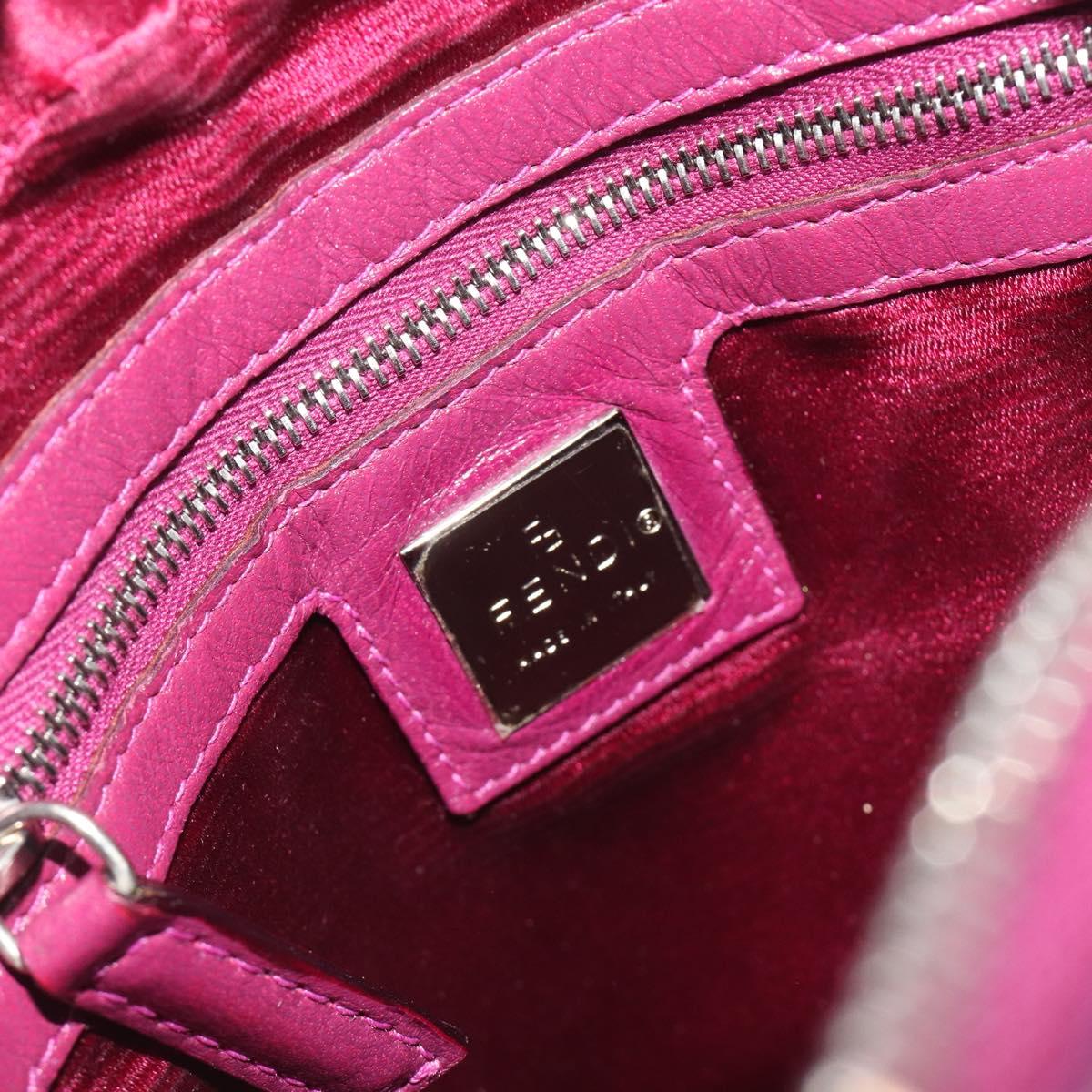 FENDI Zucca Canvas Shoulder Bag Purple Silver Auth BA14184