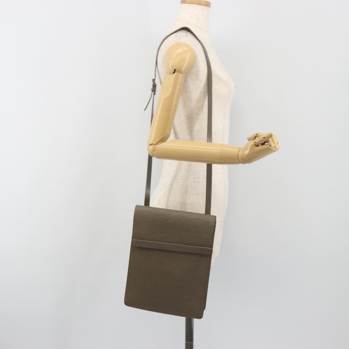LOUIS VUITTON Epi Ramatuelle Shoulder Bag Gray Pepper M5247C LV Auth BA14187