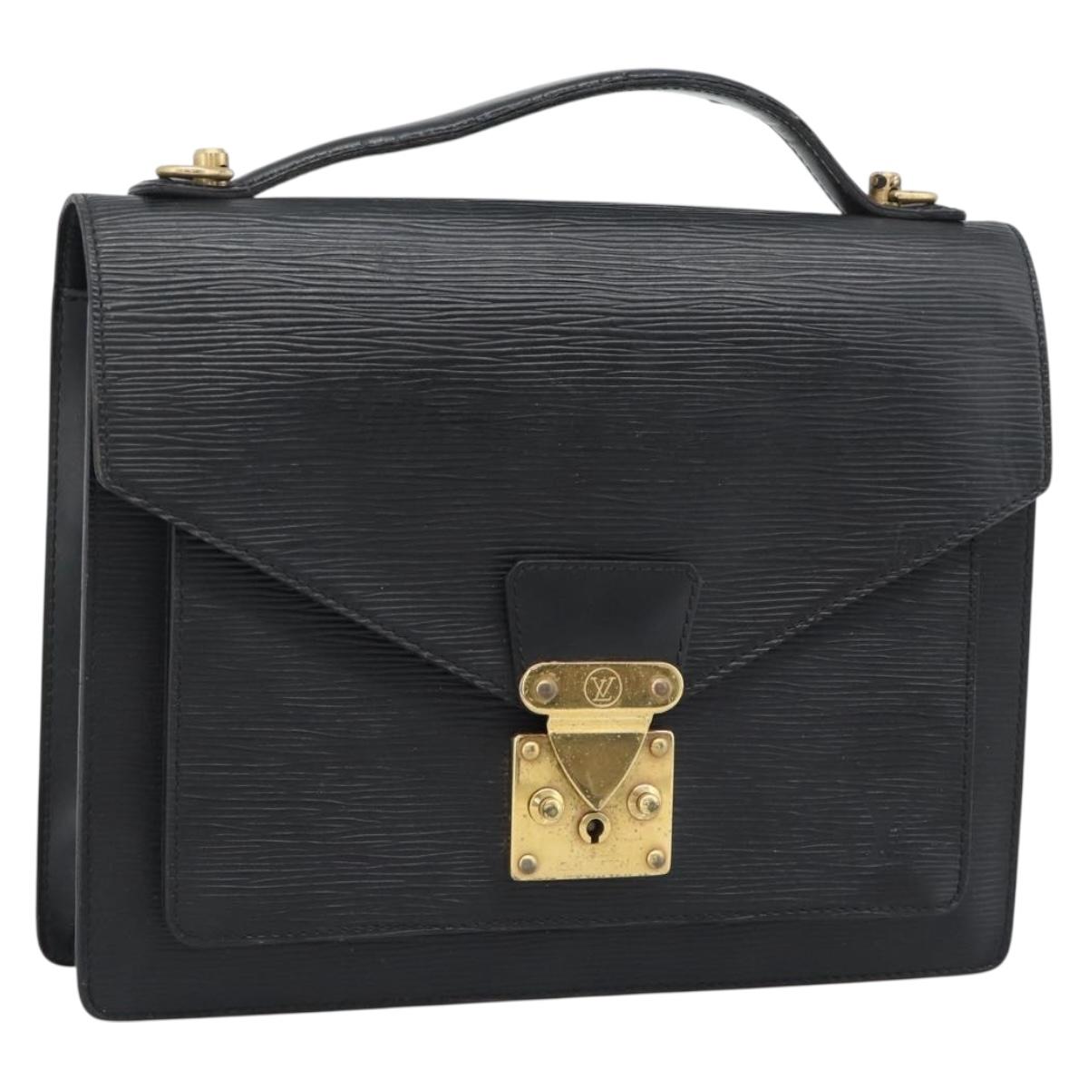 LOUIS VUITTON Epi Monceau 28 Hand Bag Black M52122 LV Auth BA14189