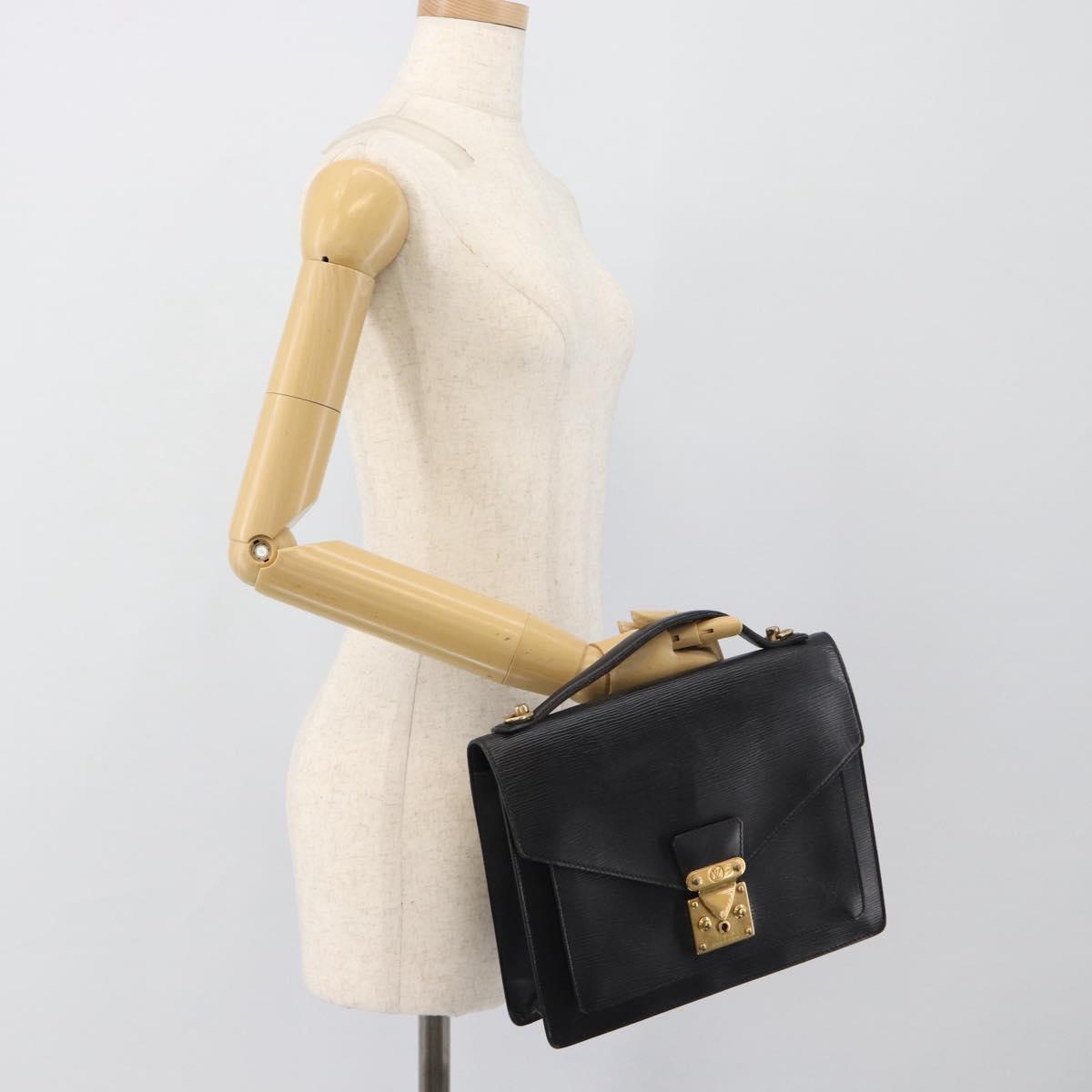 LOUIS VUITTON Epi Monceau 28 Hand Bag Black M52122 LV Auth BA14189