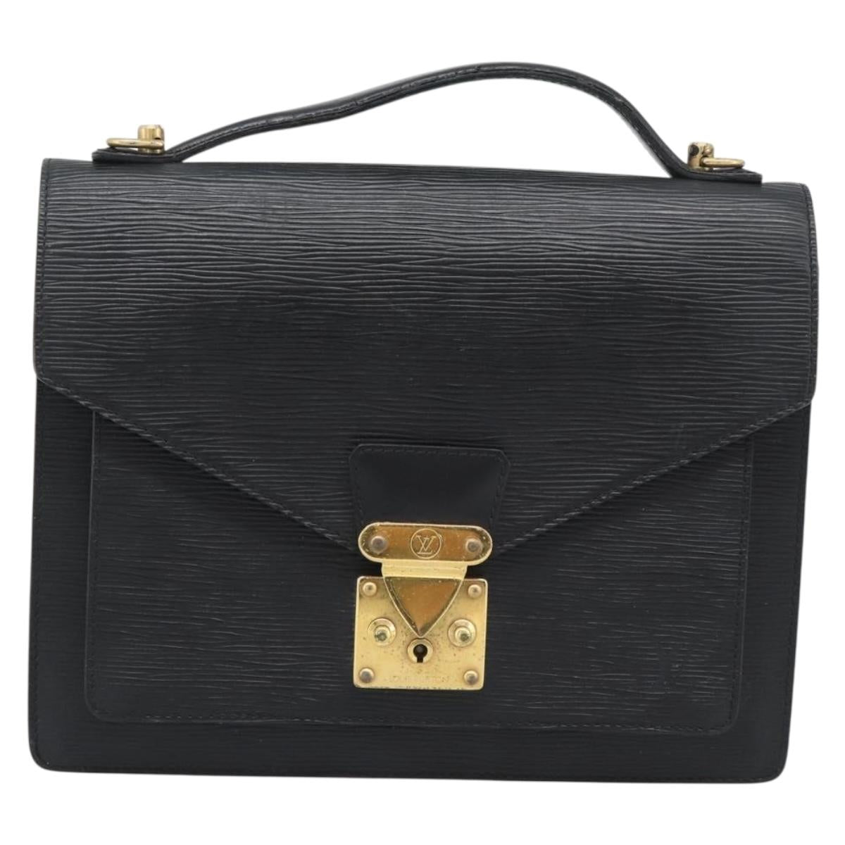 LOUIS VUITTON Epi Monceau 28 Hand Bag Black M52122 LV Auth BA14189