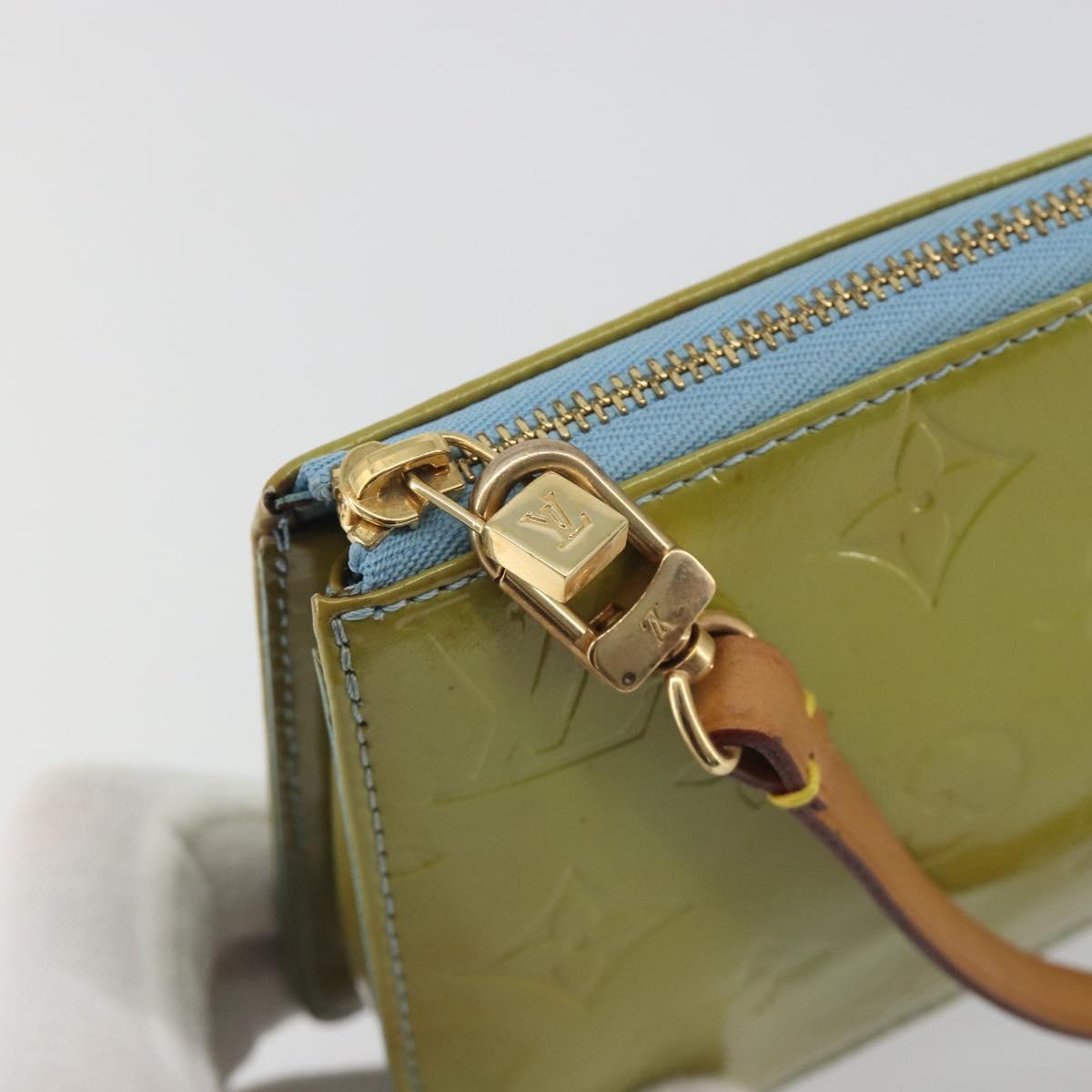 LOUIS VUITTON Monogram Vernis Lexington Pouch Baby Blue M91011 LV Auth BA14191A