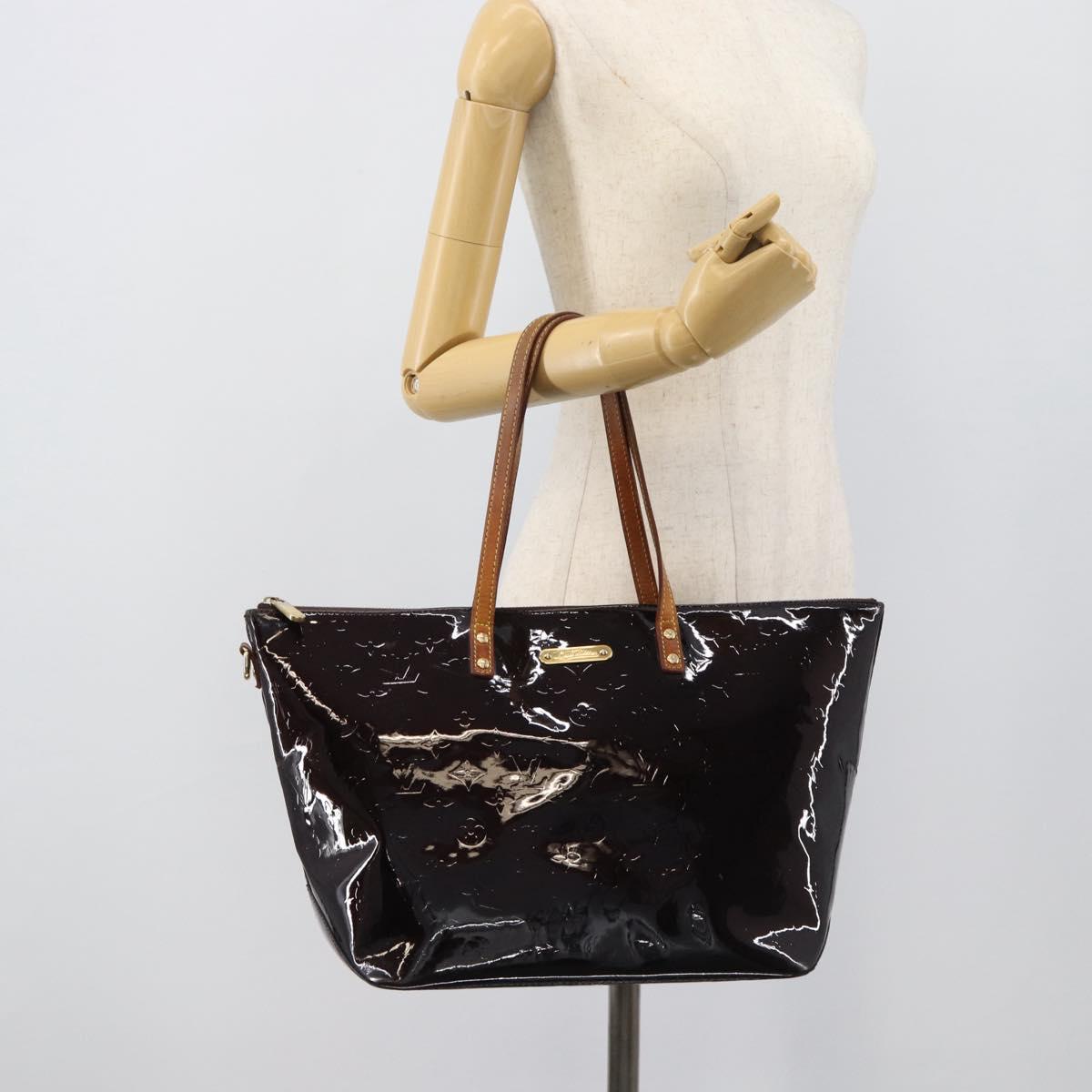 LOUIS VUITTON Monogram Vernis Bellevue GM Tote Bag Amarante M93589 Auth BA14199