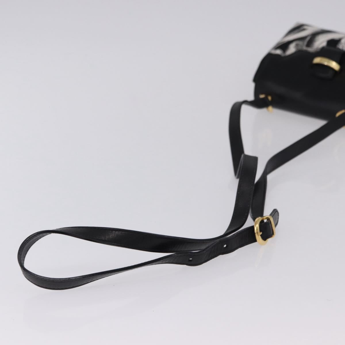 Salvatore Ferragamo Shoulder Bag Canvas Black Gold Auth BA14201A