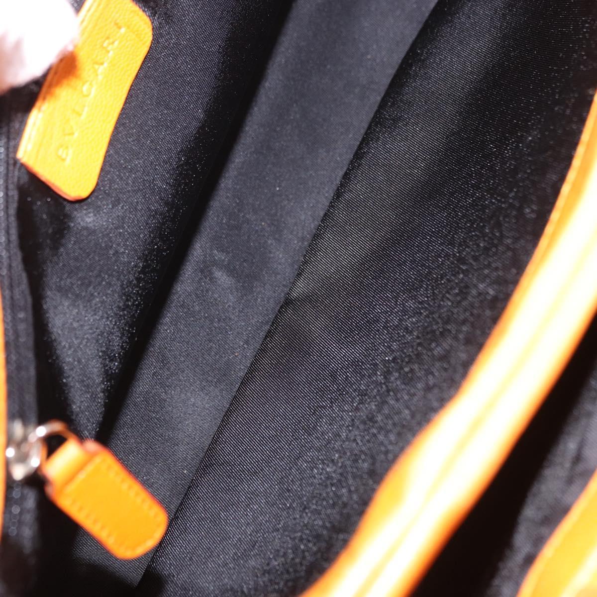 BVLGARI Logo Mania Tote Bag Nylon Black Orange Auth BA14208