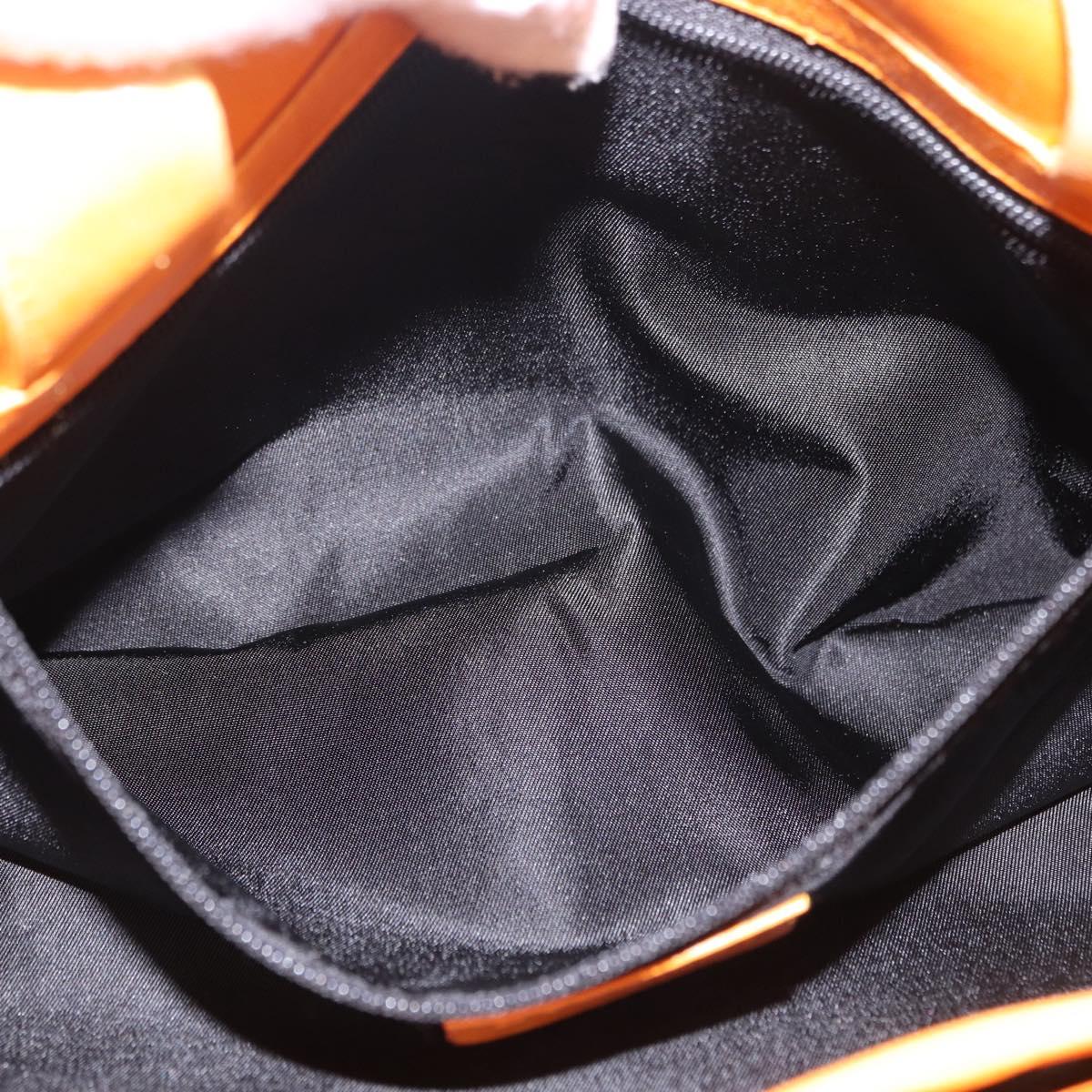 BVLGARI Logo Mania Tote Bag Nylon Black Orange Auth BA14208