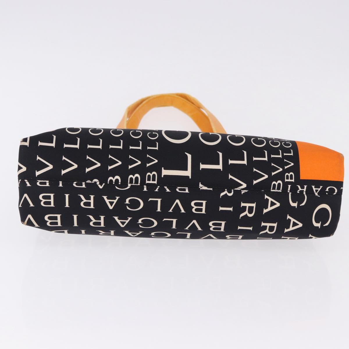 BVLGARI Logo Mania Tote Bag Nylon Black Orange Auth BA14208