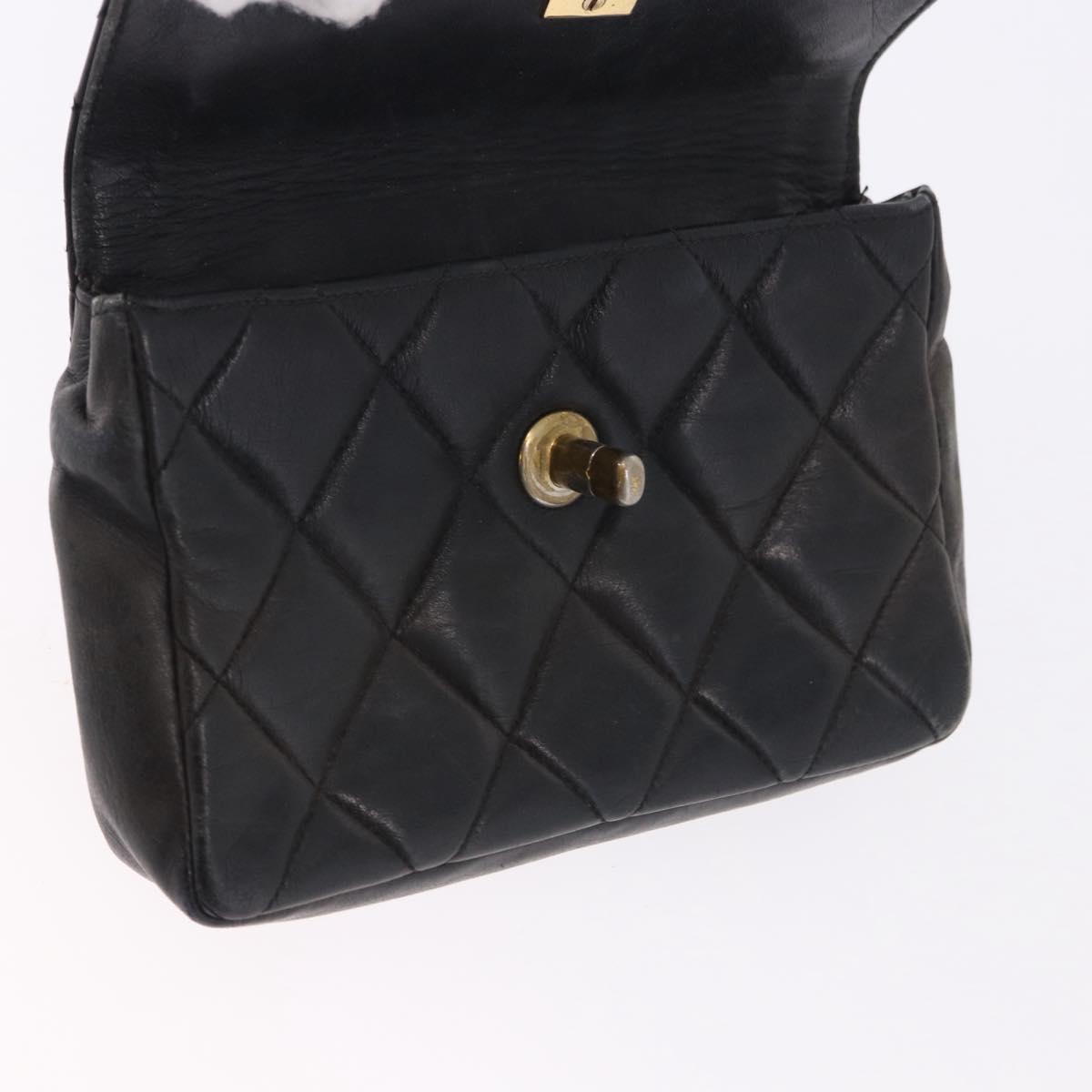 CHANEL Matelasse Waist bag Lamb Skin Red Gold CC Auth BA14211