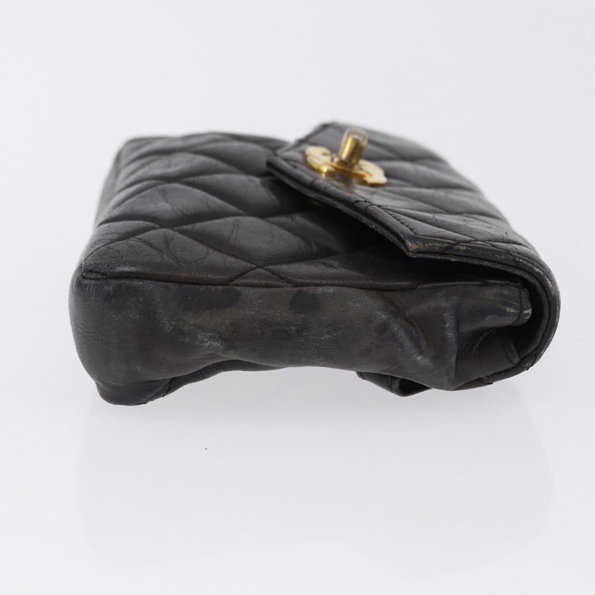 CHANEL Matelasse Waist bag Lamb Skin Red Gold CC Auth BA14211