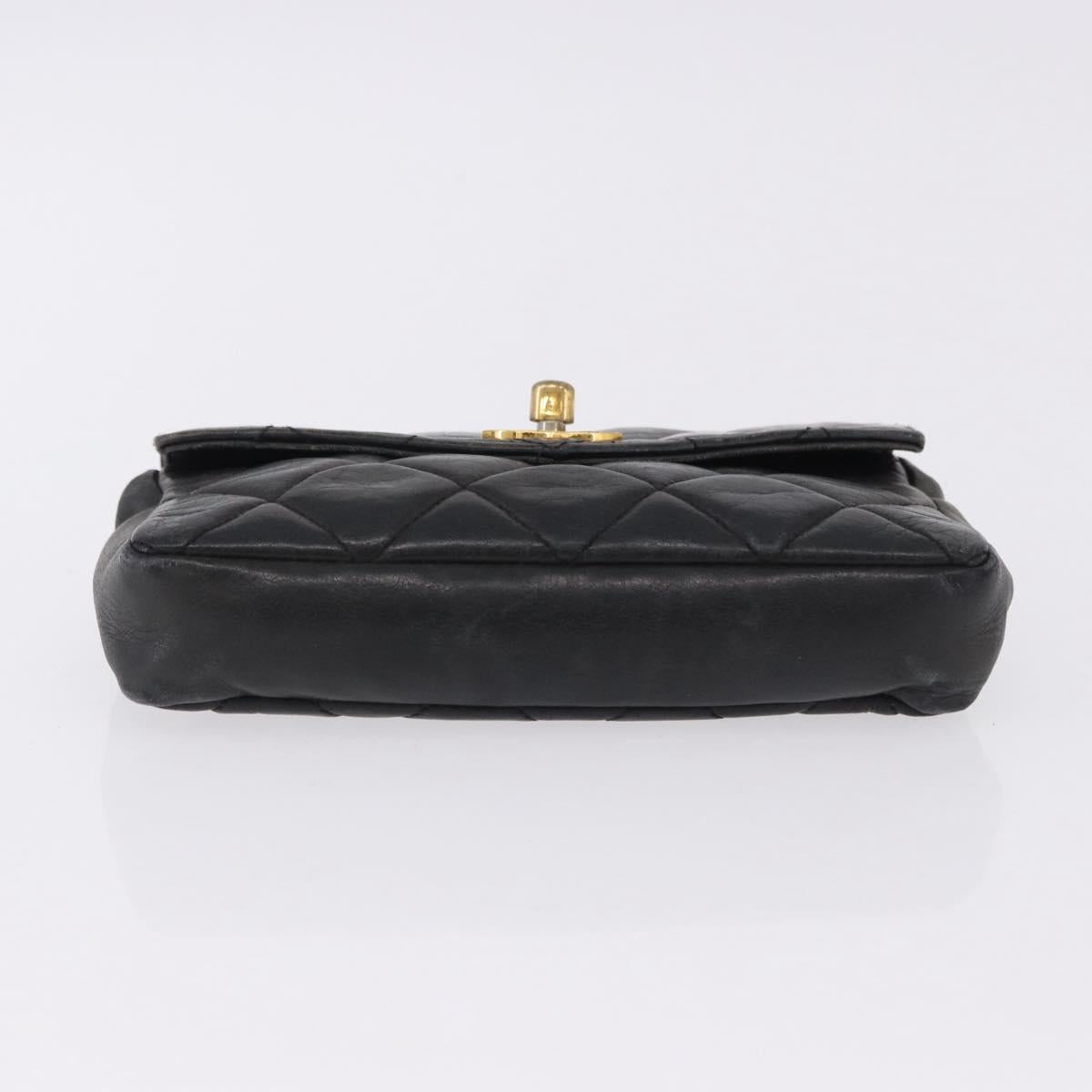 CHANEL Matelasse Waist bag Lamb Skin Red Gold CC Auth BA14211