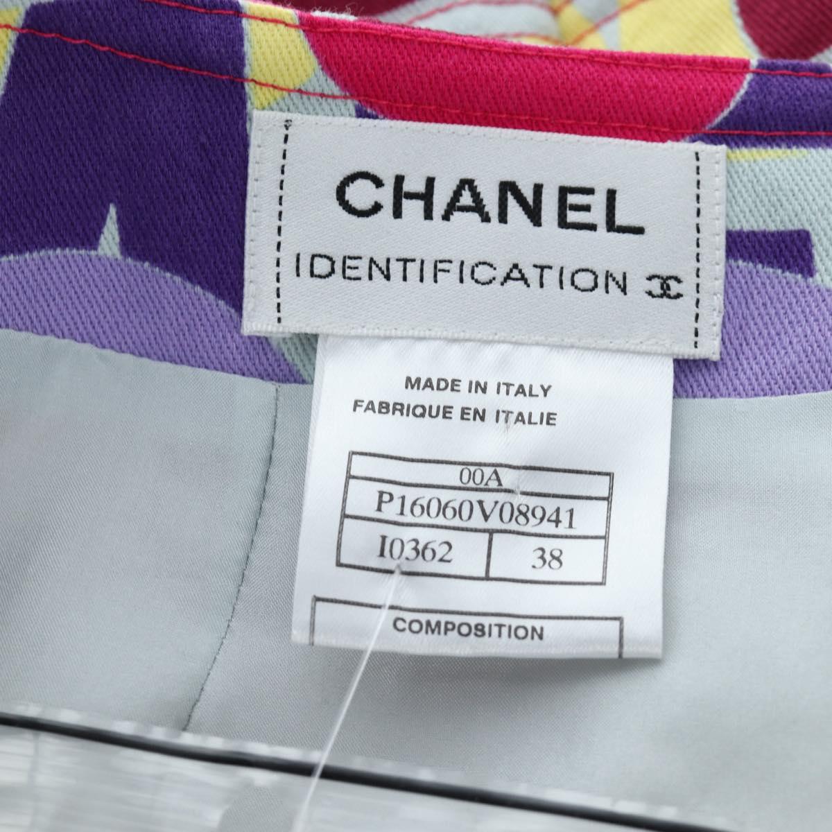 CHANEL Skirt Setup Jacket Cotton Pink CC Auth BA14218SM
