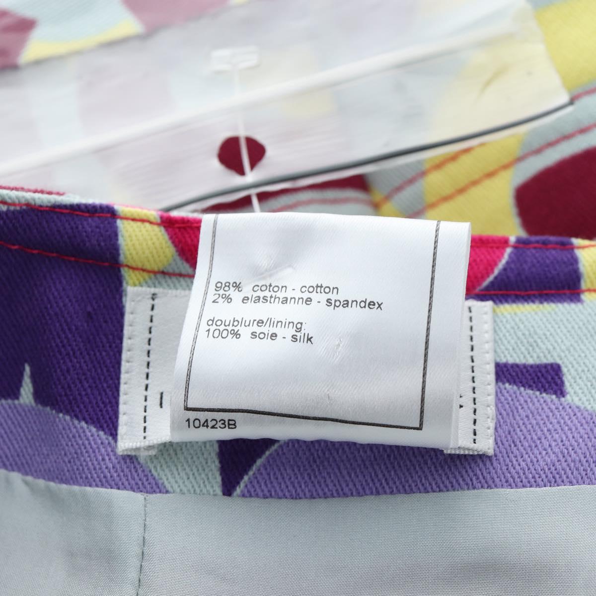 CHANEL Skirt Setup Jacket Cotton Pink CC Auth BA14218SM