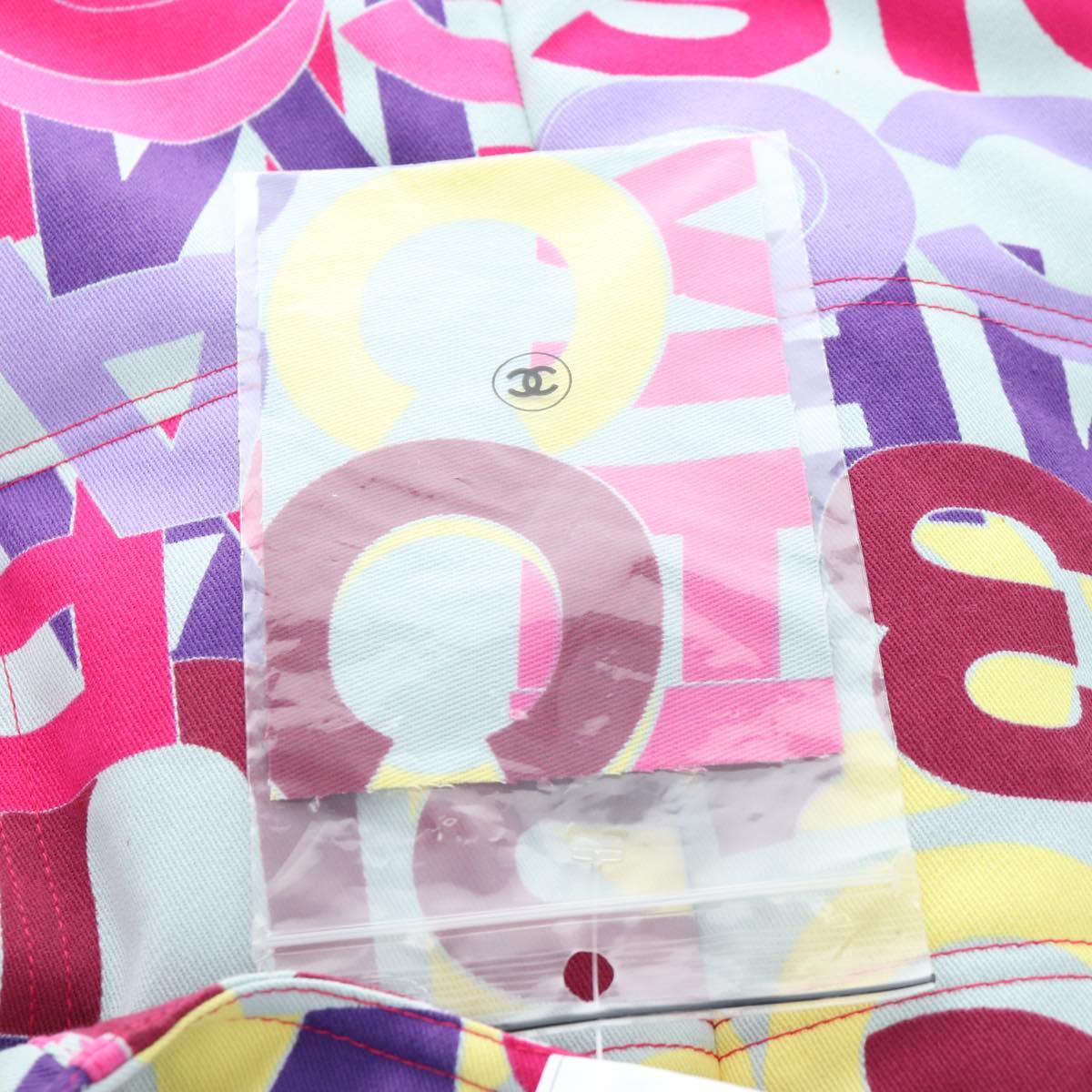 CHANEL Skirt Setup Jacket Cotton Pink CC Auth BA14218SM