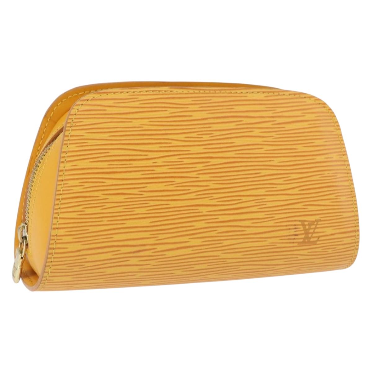 LOUIS VUITTON Epi Dauphine PM Pouch Yellow M48449 LV Auth BA14219