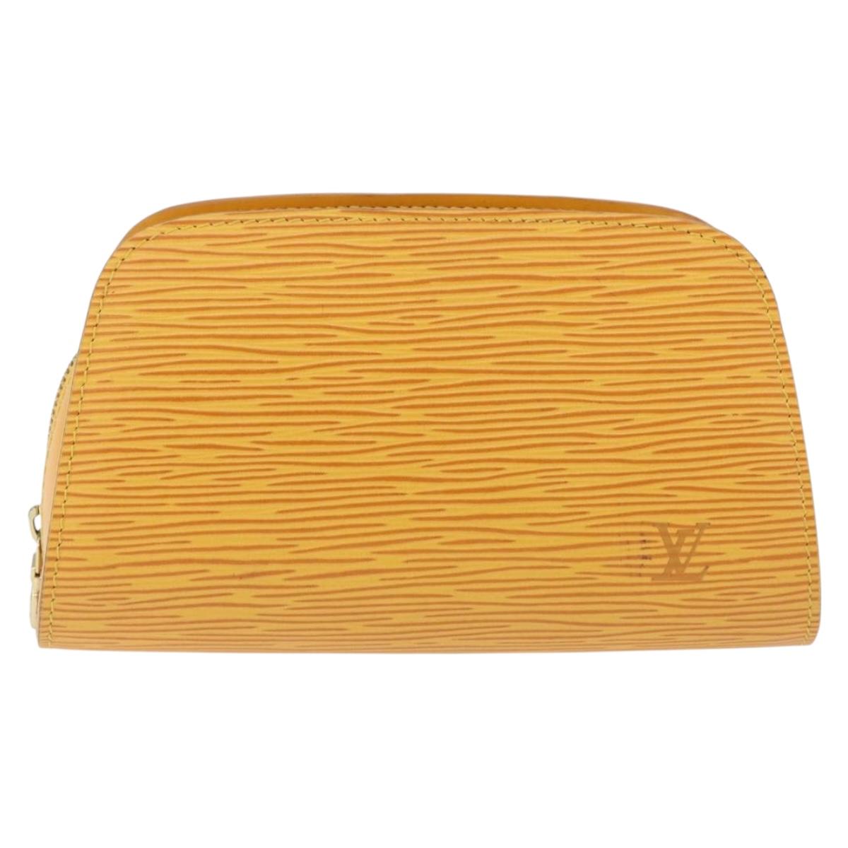 LOUIS VUITTON Epi Dauphine PM Pouch Yellow M48449 LV Auth BA14219