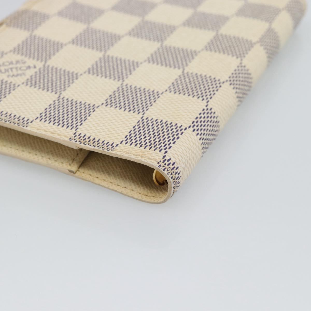 LOUIS VUITTON Damier Azur Agenda PM Day Planner Cover R20706 LV Auth BA14223