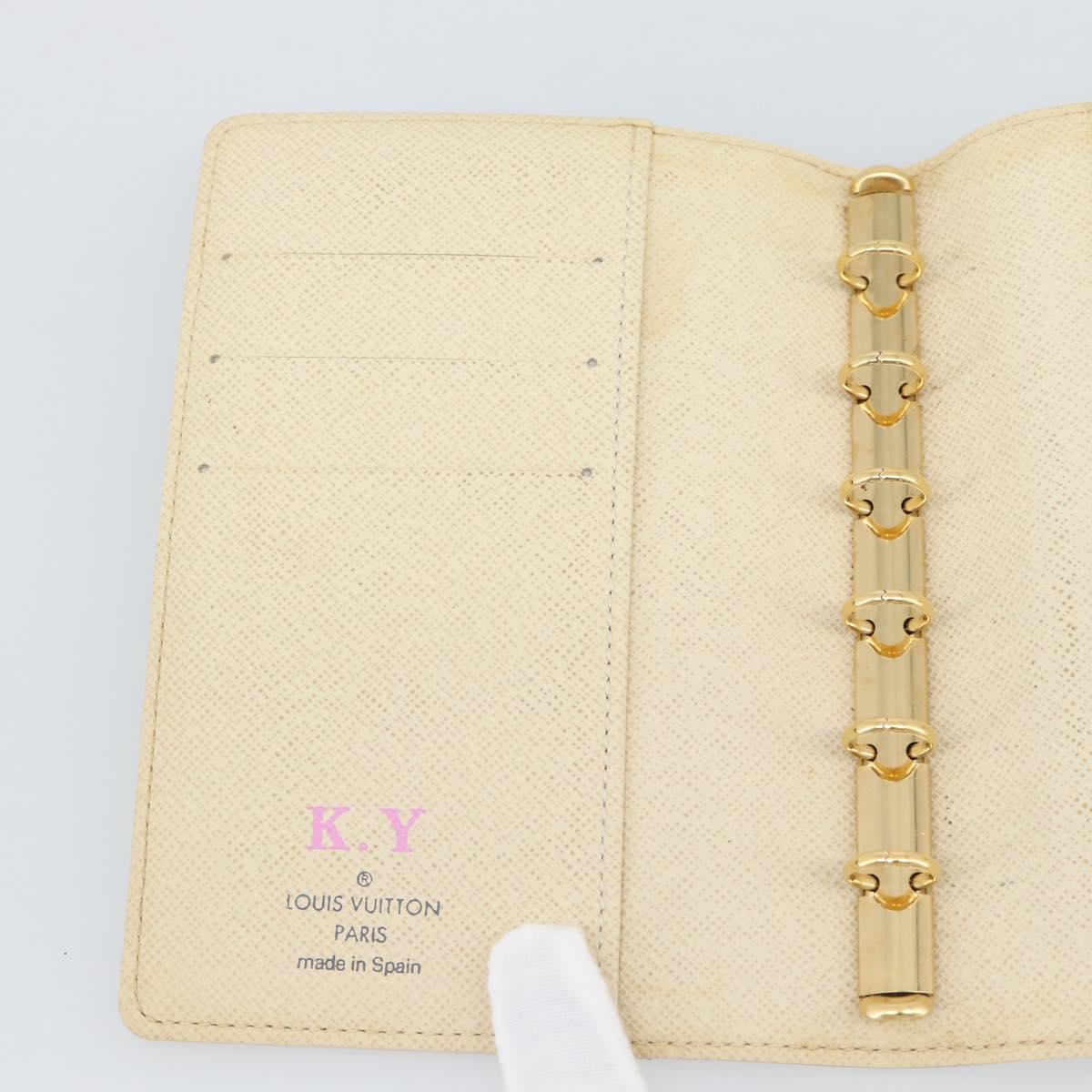 LOUIS VUITTON Damier Azur Agenda PM Day Planner Cover R20706 LV Auth BA14223