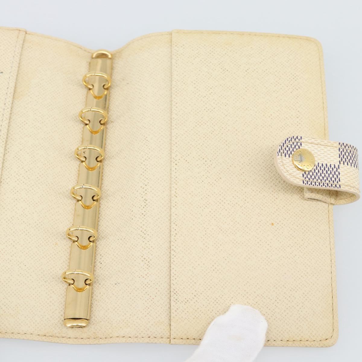 LOUIS VUITTON Damier Azur Agenda PM Day Planner Cover R20706 LV Auth BA14223