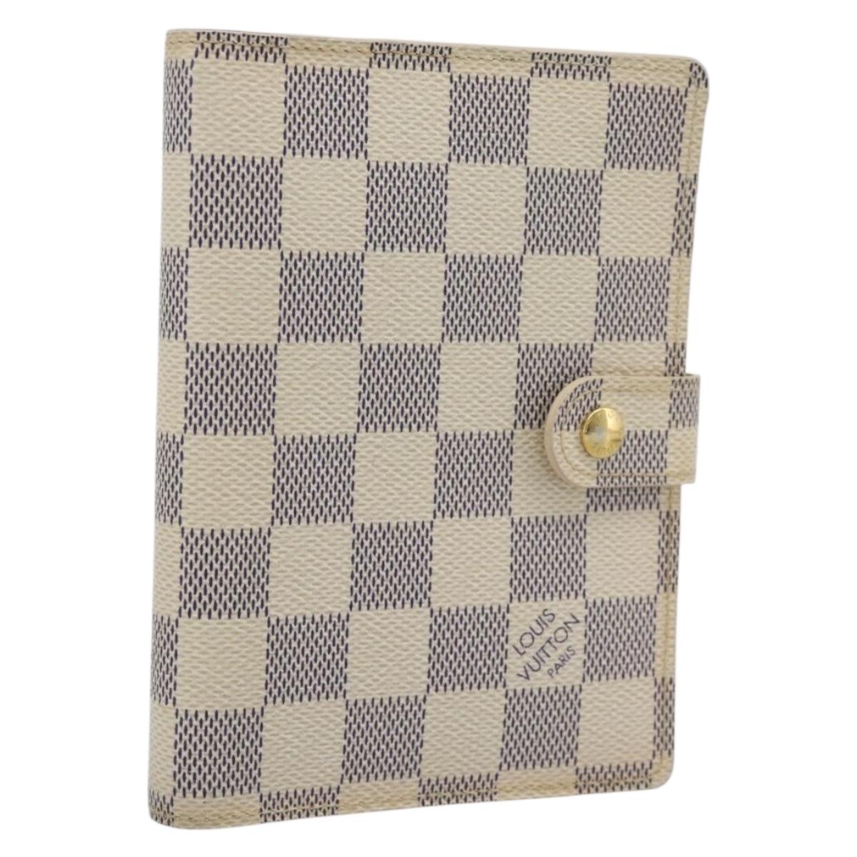 LOUIS VUITTON Damier Azur Agenda PM Day Planner Cover R20706 LV Auth BA14223