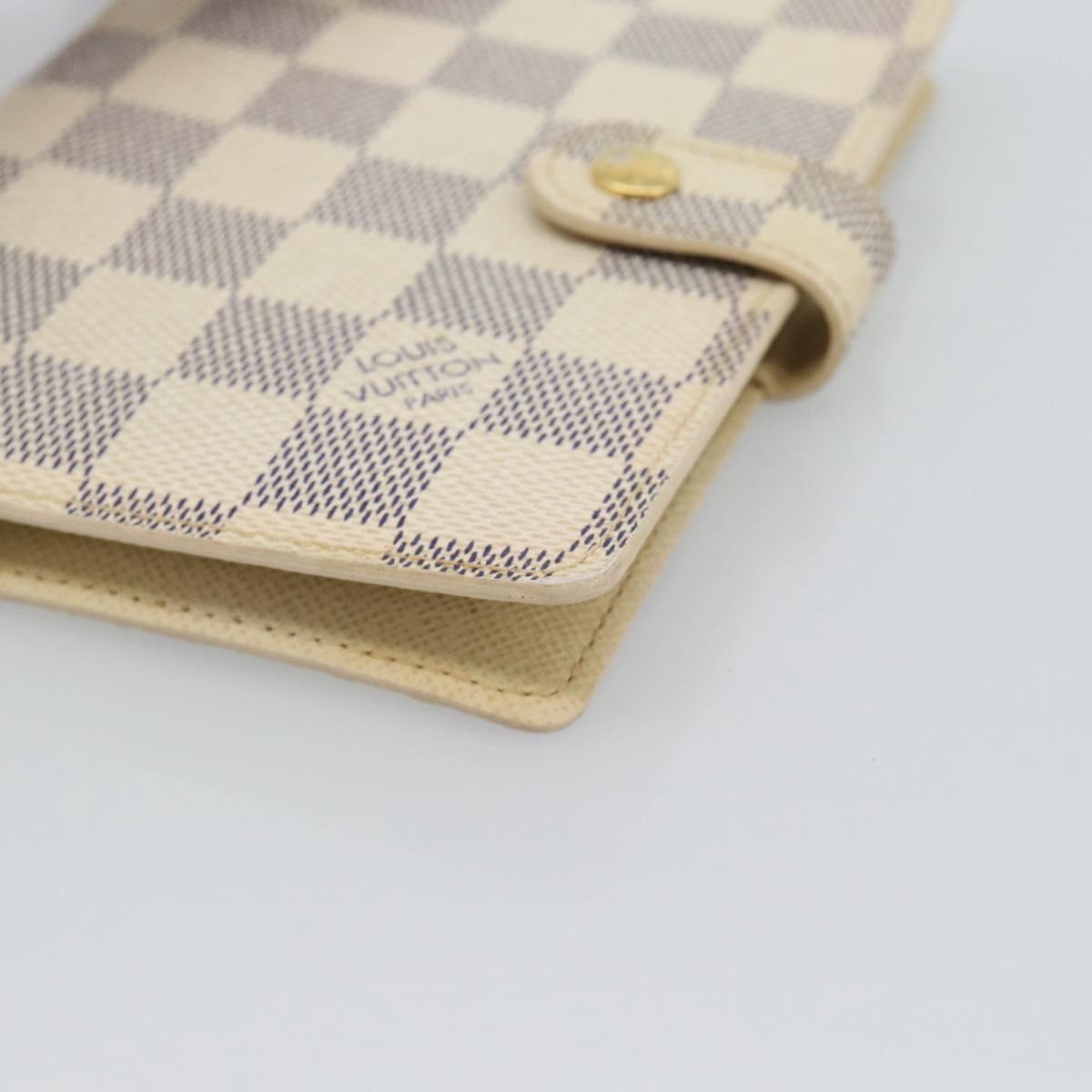 LOUIS VUITTON Damier Azur Agenda PM Day Planner Cover R20706 LV Auth BA14223