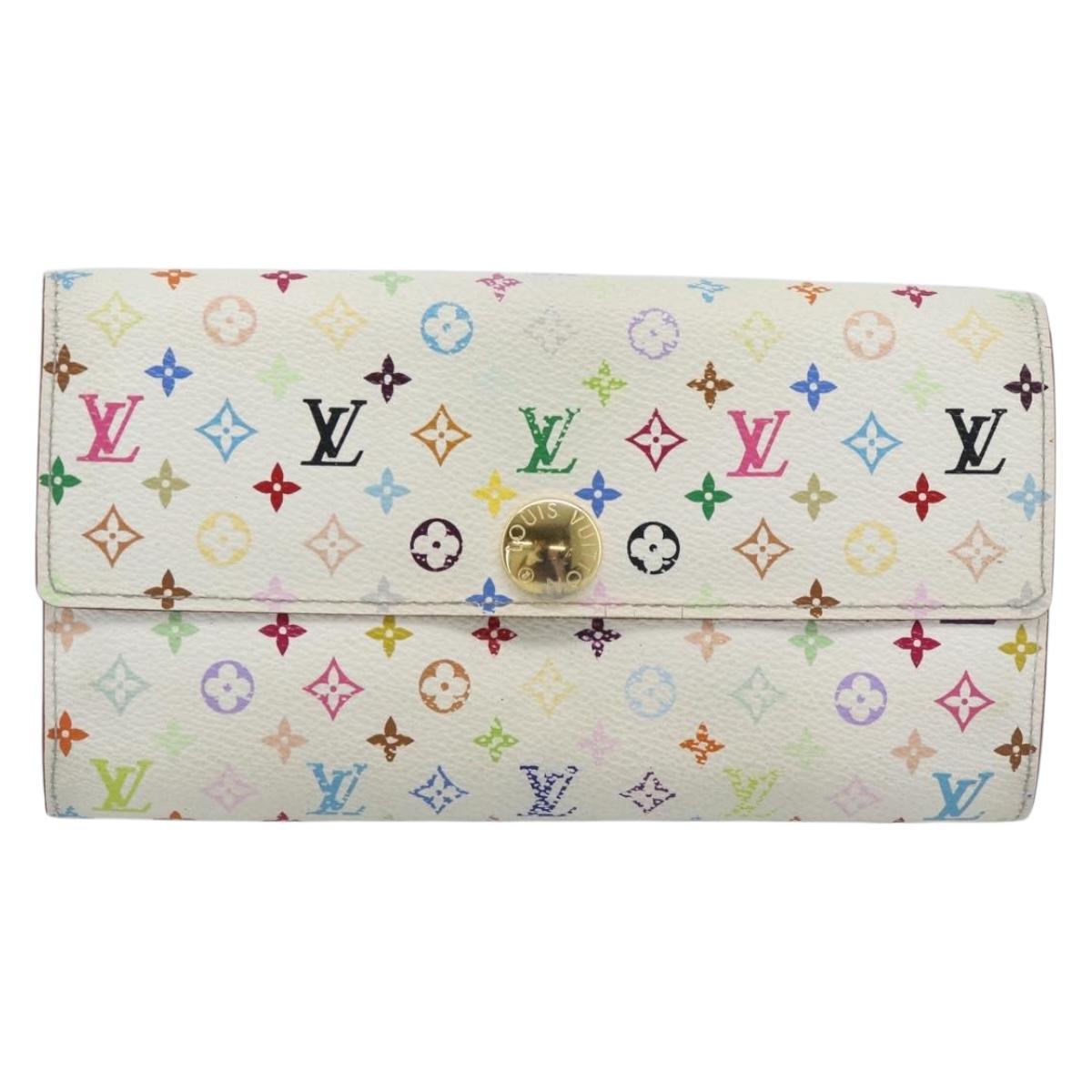 LOUIS VUITTON Monogram Multicolor Portefeiulle Sarah White M93532 Auth BA14224