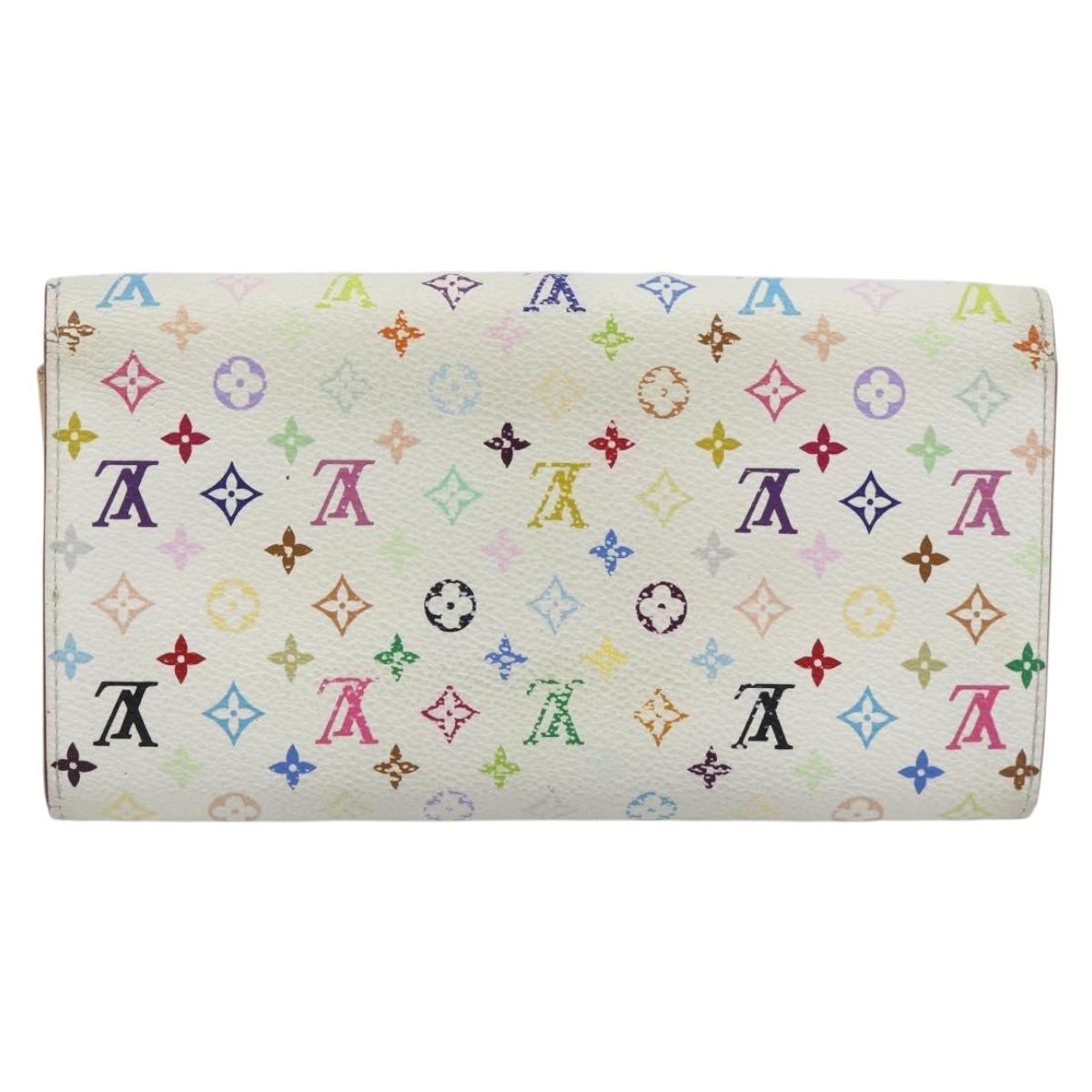LOUIS VUITTON Monogram Multicolor Portefeiulle Sarah White M93532 Auth BA14224