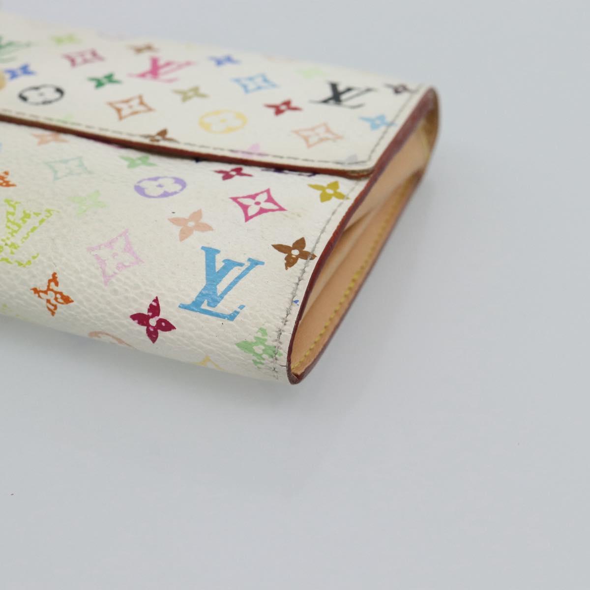LOUIS VUITTON Monogram Multicolor Portefeiulle Sarah White M93532 Auth BA14224