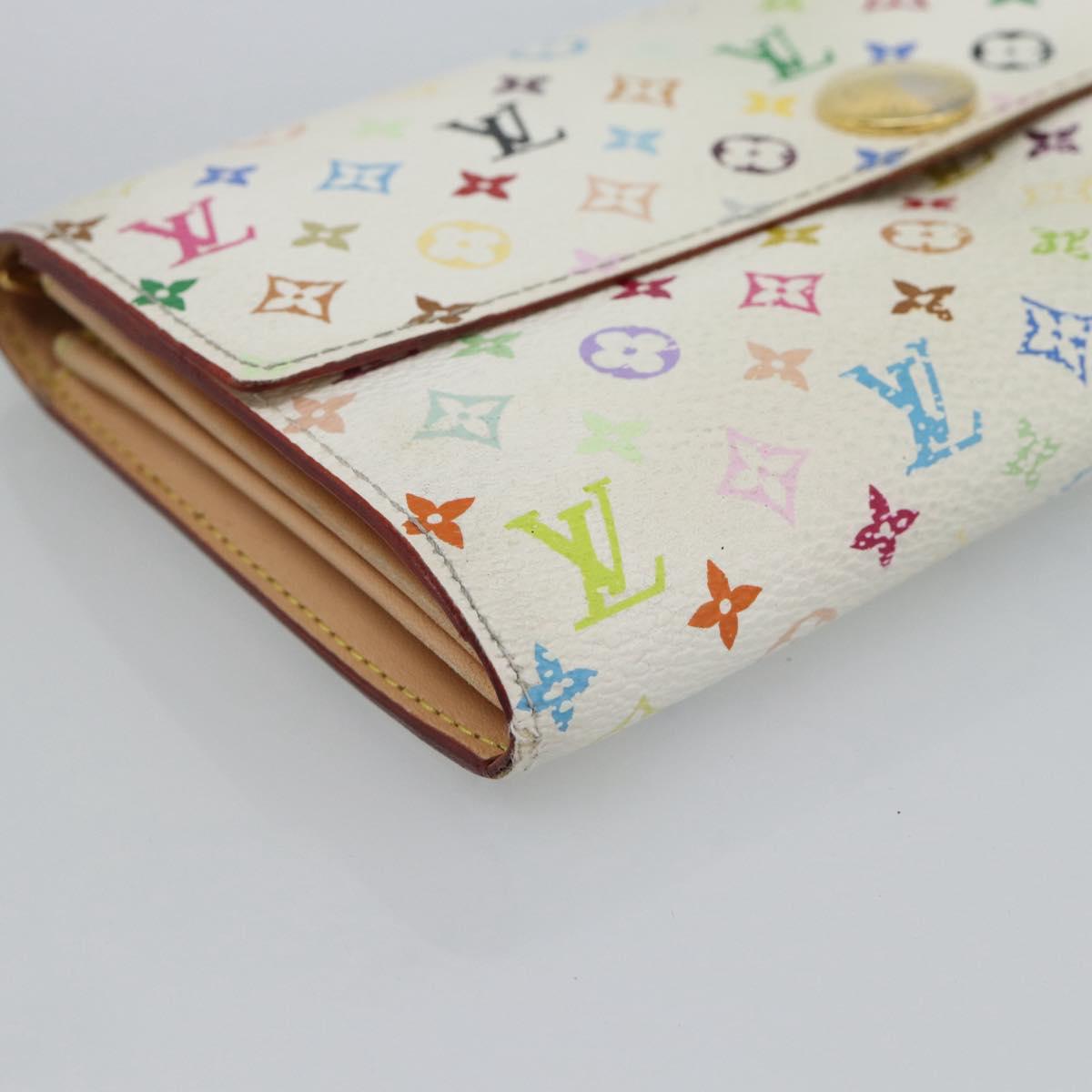 LOUIS VUITTON Monogram Multicolor Portefeiulle Sarah White M93532 Auth BA14224