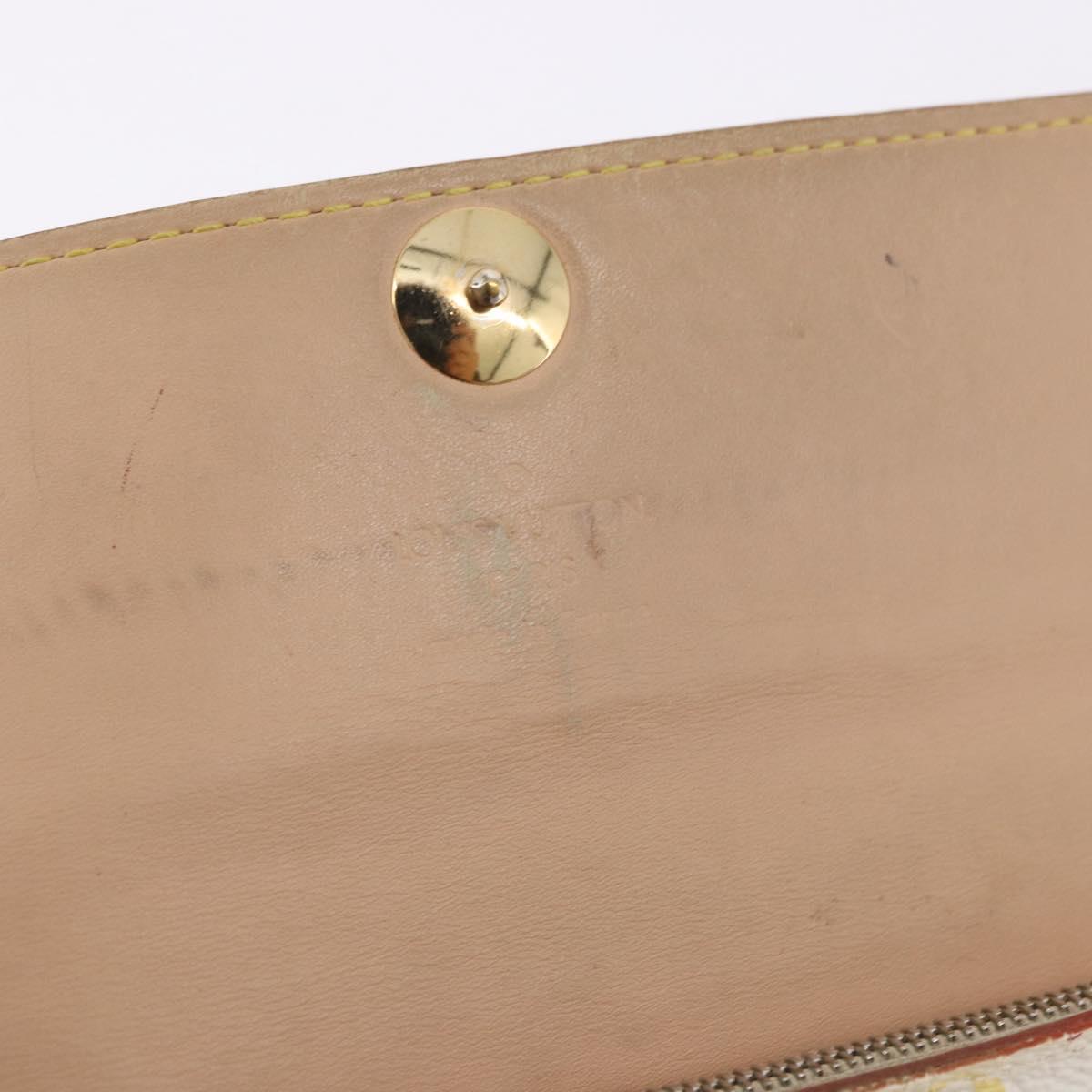 LOUIS VUITTON Monogram Multicolor Portefeiulle Sarah White M93532 Auth BA14225