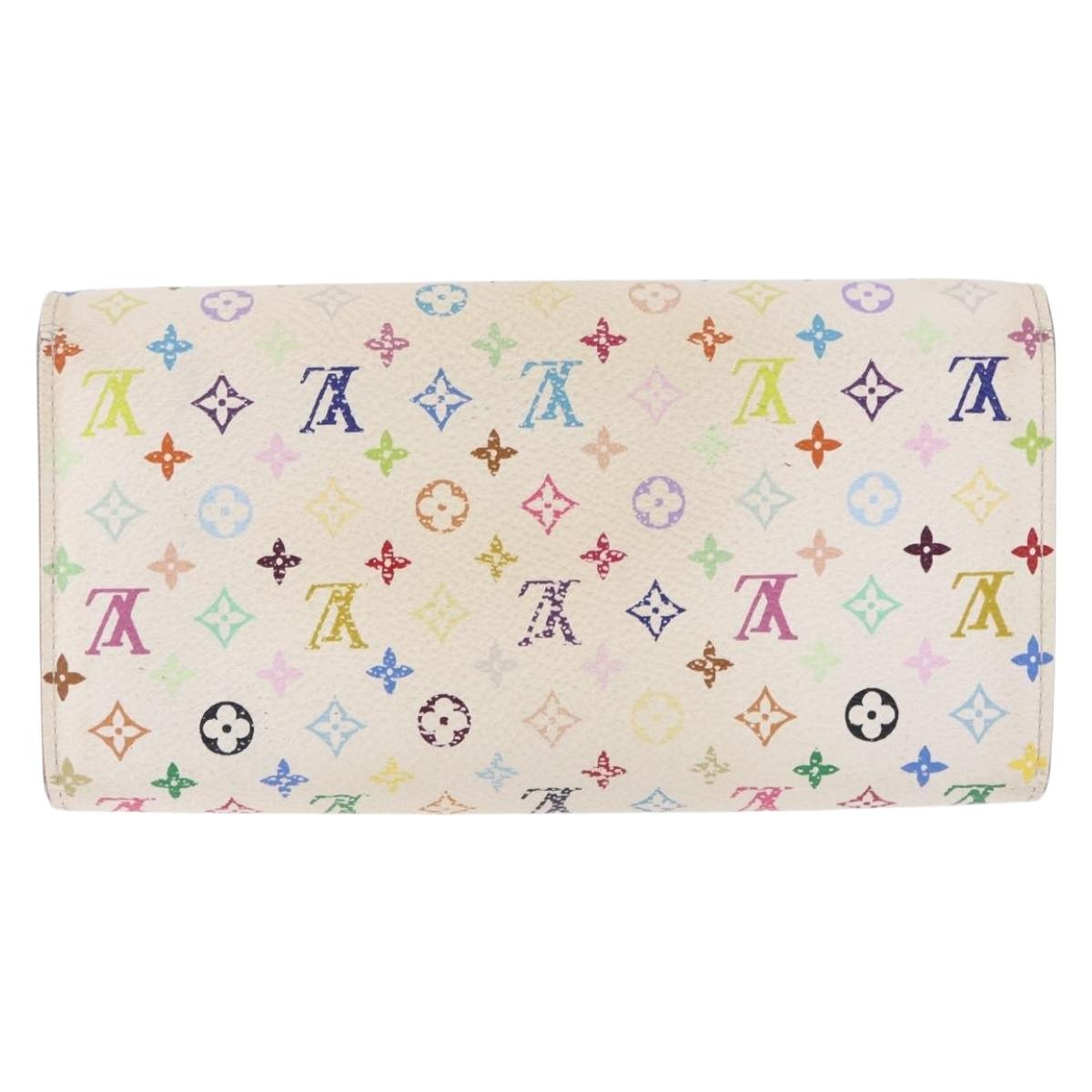 LOUIS VUITTON Monogram Multicolor Portefeiulle Sarah White M93532 Auth BA14225