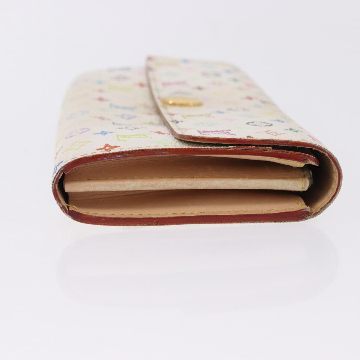 LOUIS VUITTON Monogram Multicolor Portefeiulle Sarah White M93532 Auth BA14225