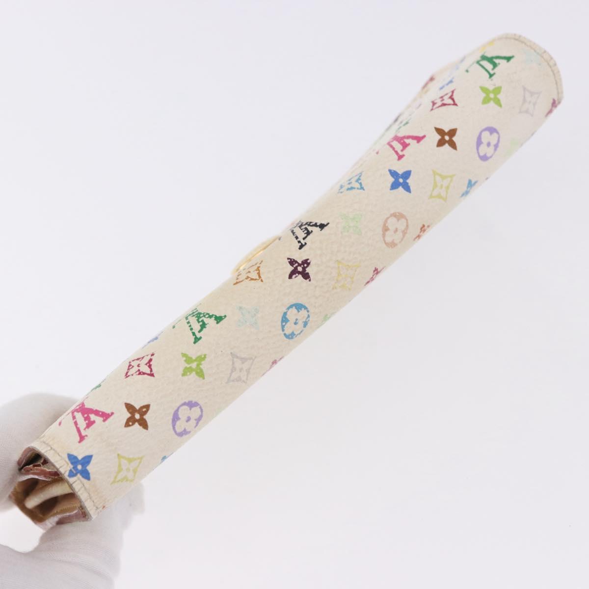 LOUIS VUITTON Monogram Multicolor Portefeiulle Sarah White M93532 Auth BA14225