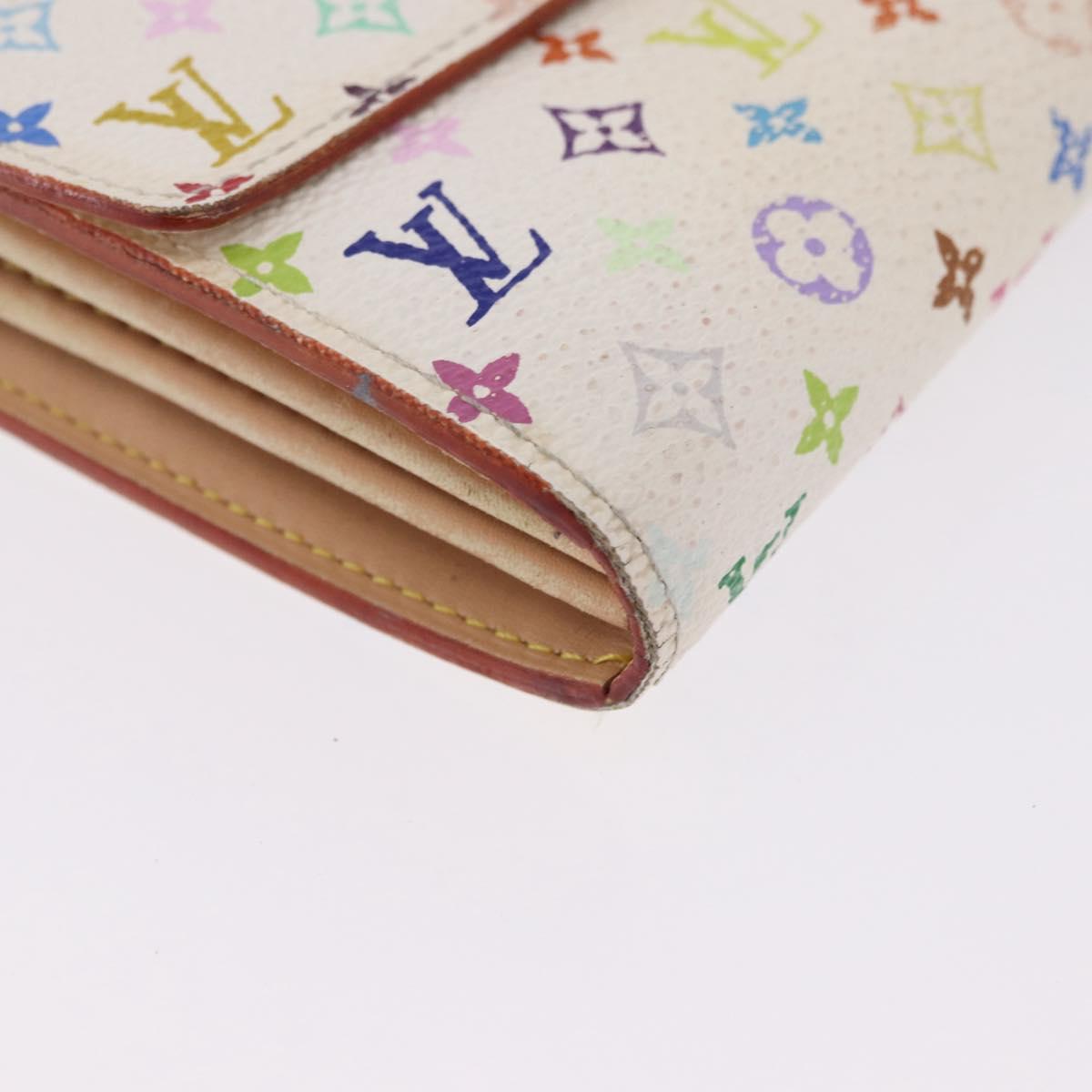LOUIS VUITTON Monogram Multicolor Portefeiulle Sarah White M93532 Auth BA14225
