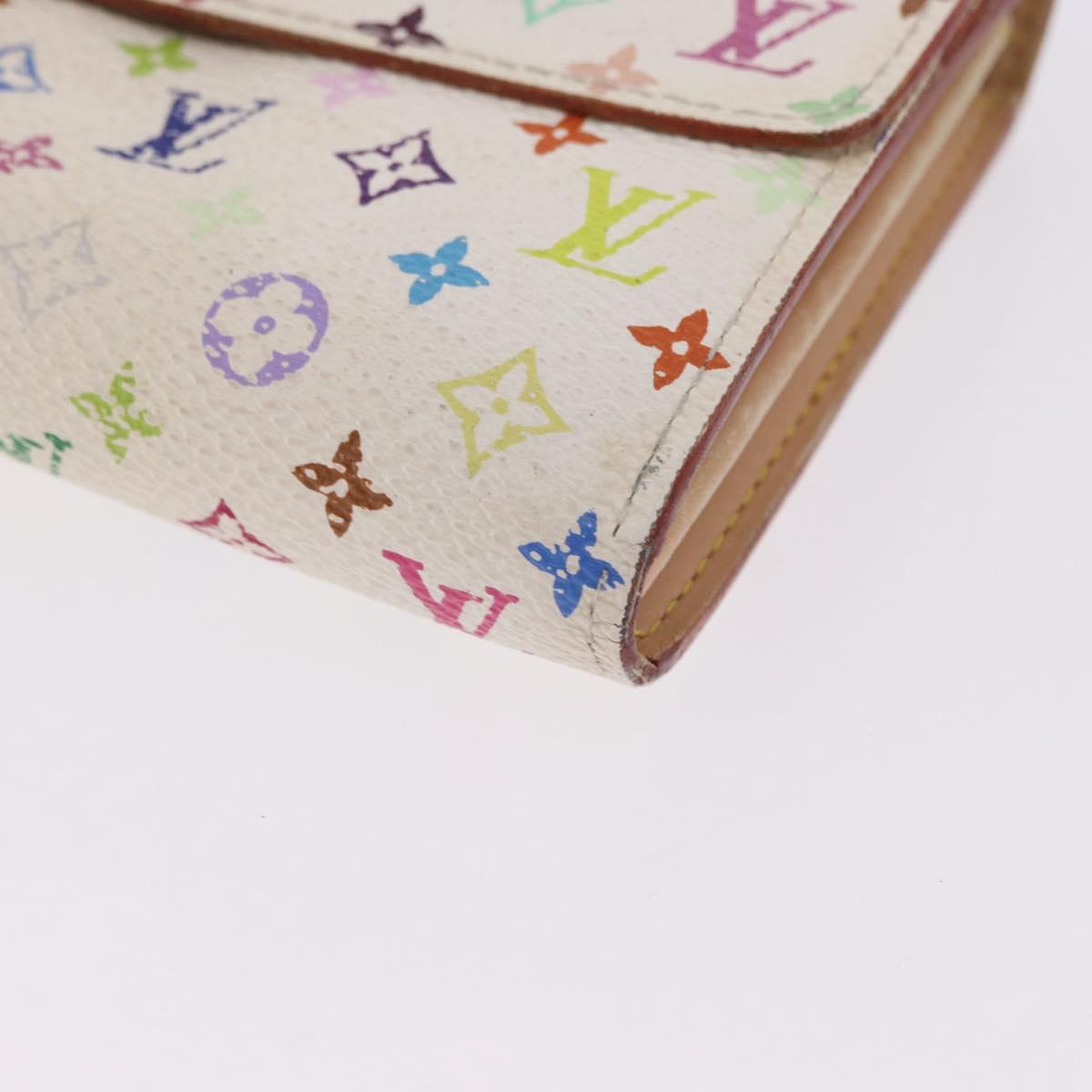 LOUIS VUITTON Monogram Multicolor Portefeiulle Sarah White M93532 Auth BA14225