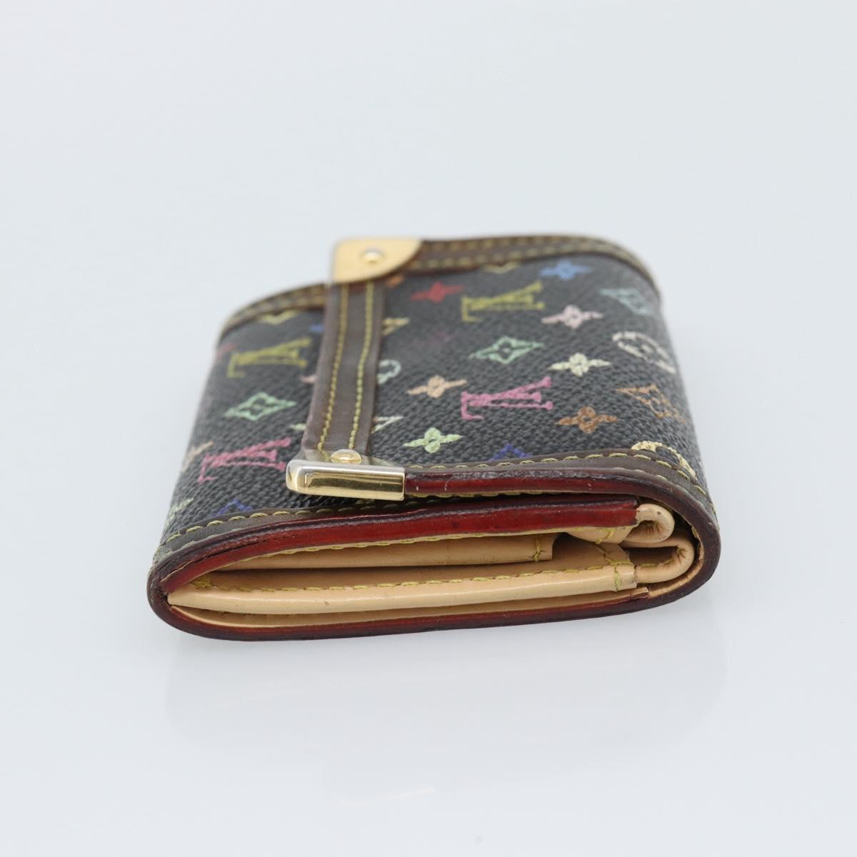 LOUIS VUITTON Monogram Multicolor Porte Monnaie Pla Black M92656 LV Auth BA14228