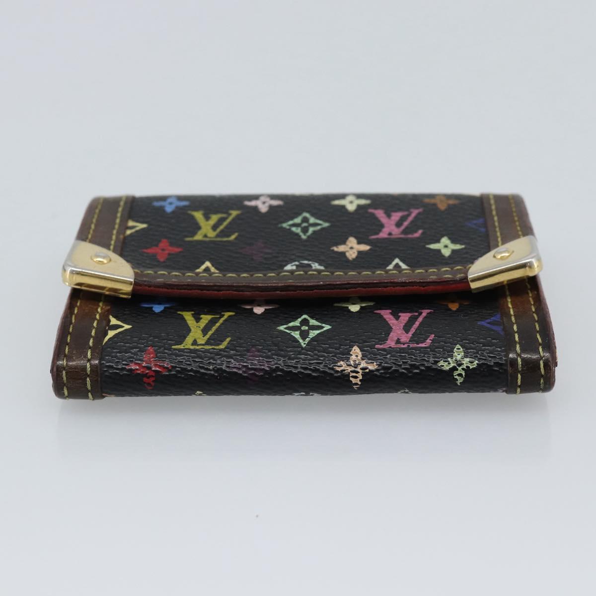 LOUIS VUITTON Monogram Multicolor Porte Monnaie Pla Black M92656 LV Auth BA14228