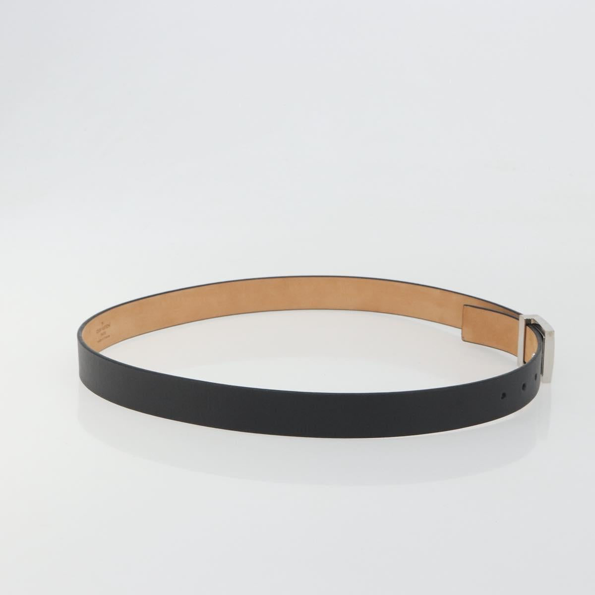 LOUIS VUITTON Ceinture LV Stamp Belt Leather Black M6896 LV Auth BA14230A