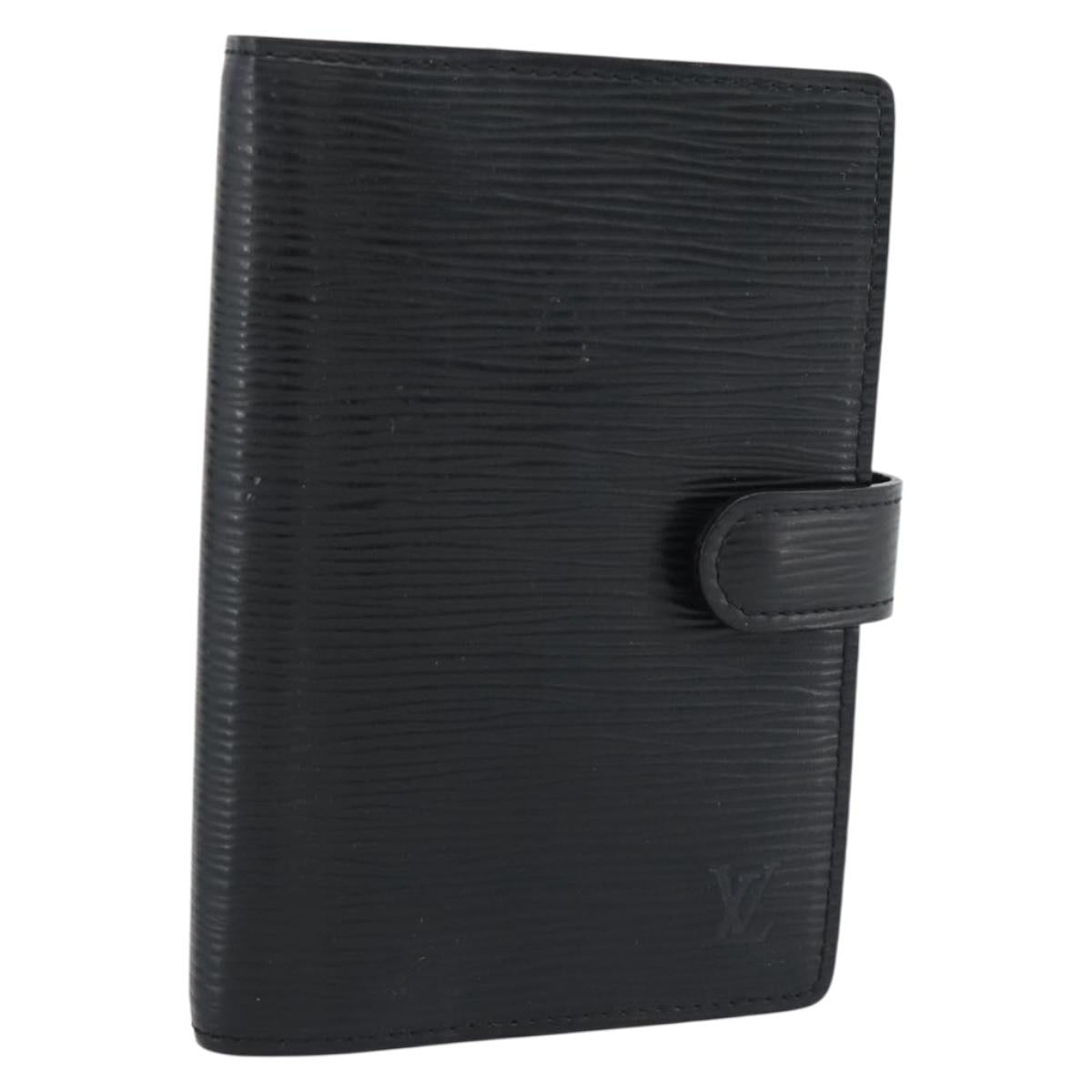 LOUIS VUITTON Epi Agenda PM Day Planner Cover Black R20052 LV Auth BA14236