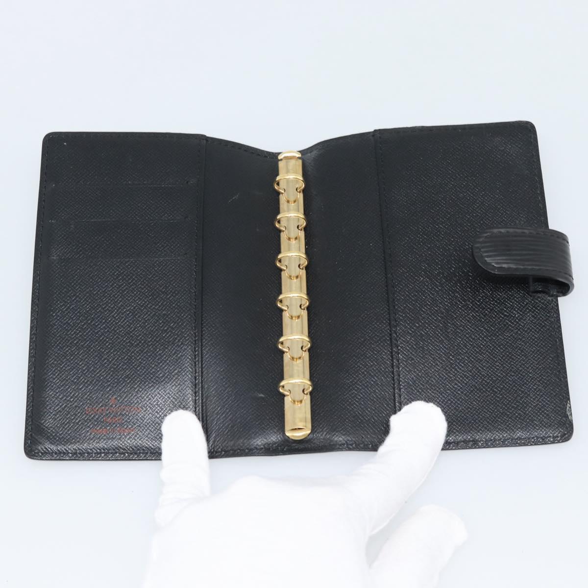 LOUIS VUITTON Epi Agenda PM Day Planner Cover Black R20052 LV Auth BA14236