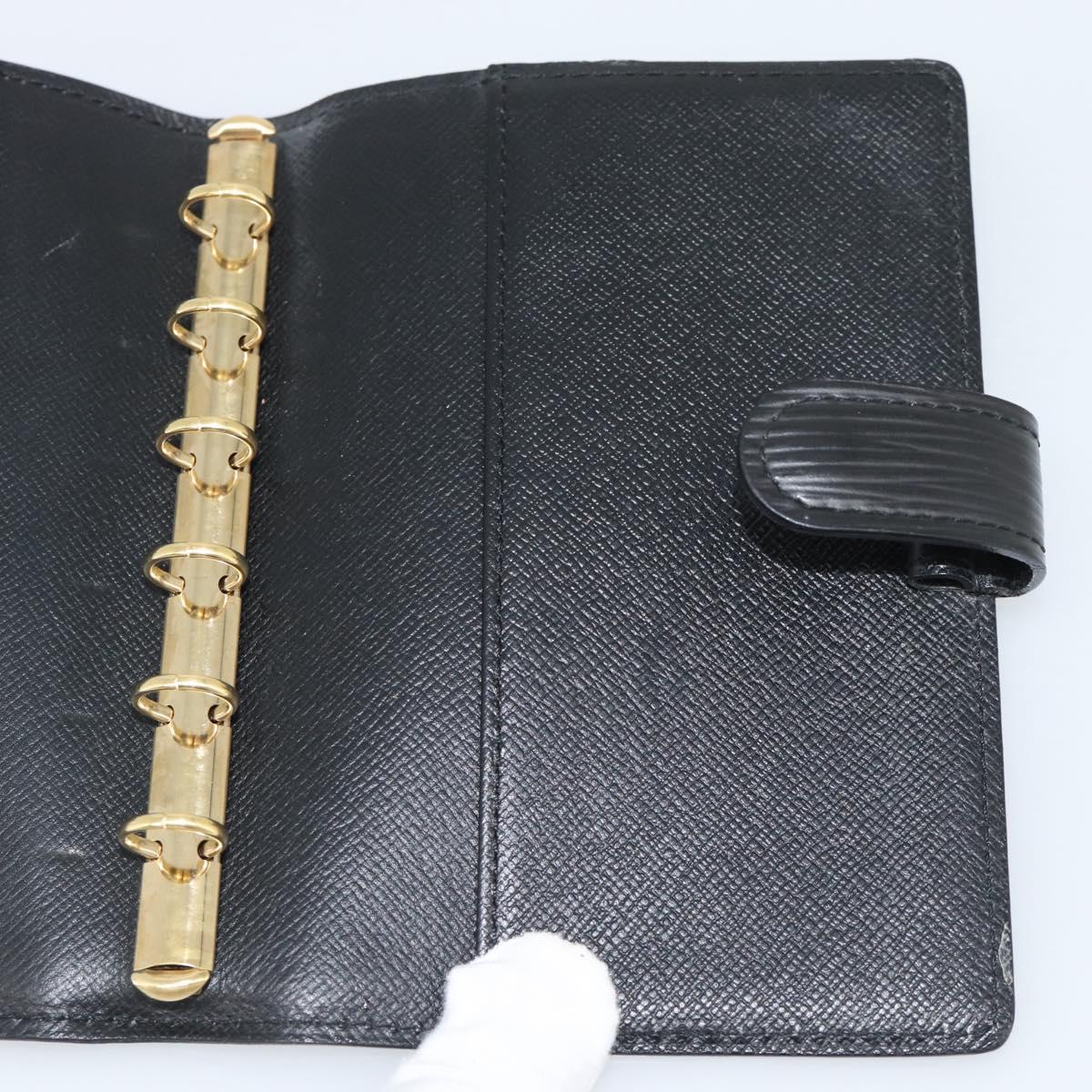 LOUIS VUITTON Epi Agenda PM Day Planner Cover Black R20052 LV Auth BA14236