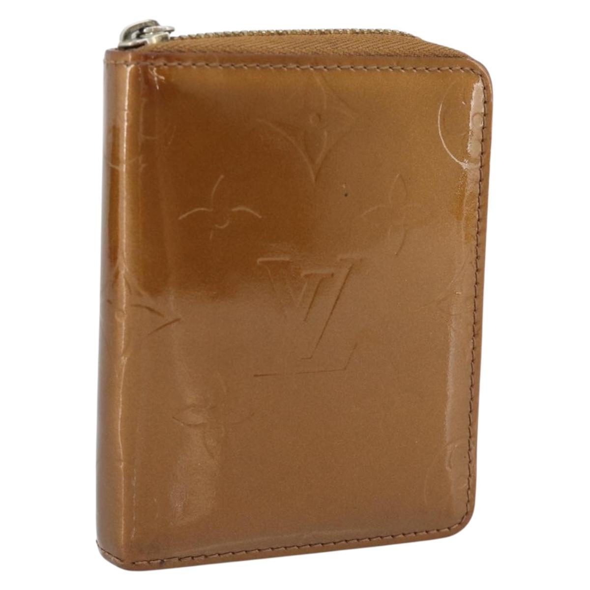 LOUIS VUITTON Monogram Vernis Bloom Wallet Bronze M91152 LV Auth BA14238