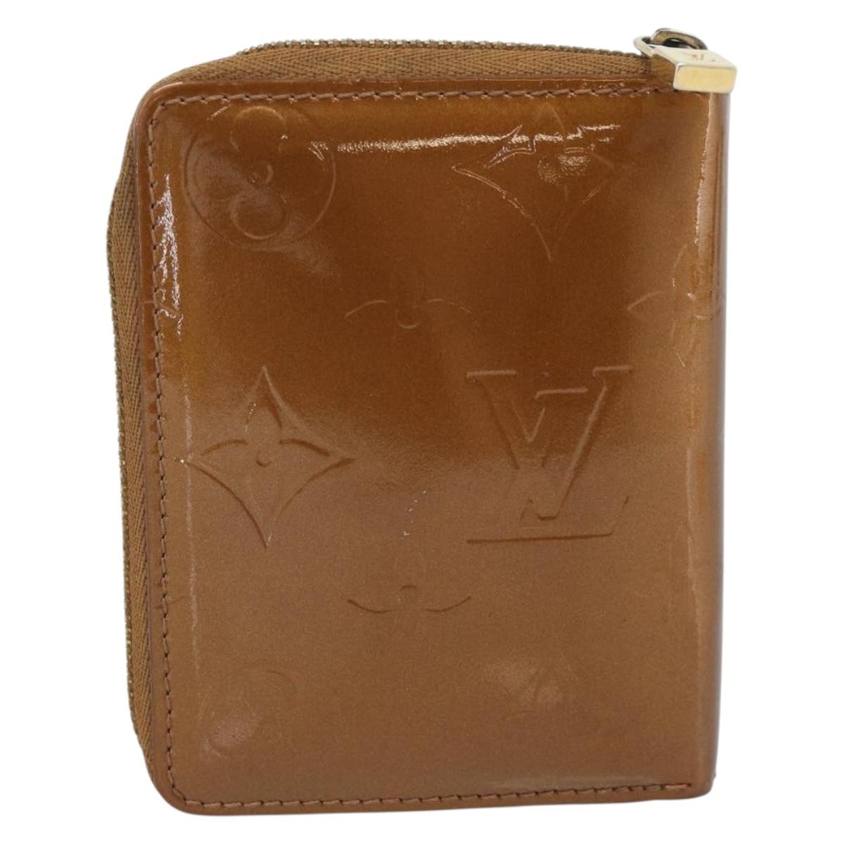 LOUIS VUITTON Monogram Vernis Bloom Wallet Bronze M91152 LV Auth BA14238