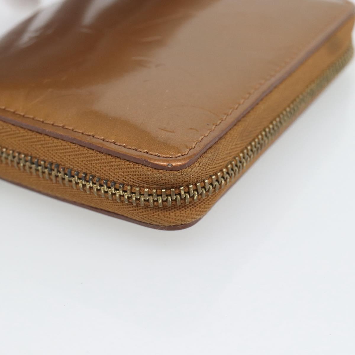 LOUIS VUITTON Monogram Vernis Bloom Wallet Bronze M91152 LV Auth BA14238